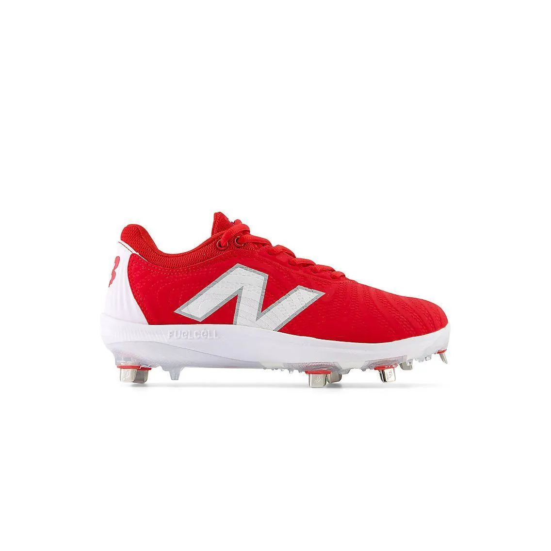 Snow Ride New Balance Women's FuelCell FUSE v4 Metal Fastpitch Softball Cleats - Team Red / Optic White - SMFUSER4