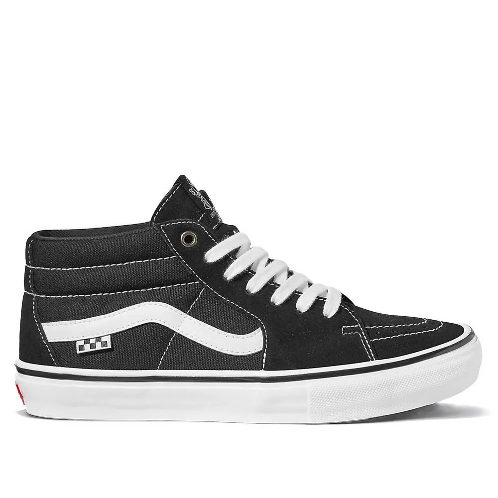 Breathable Daily Walk Vans Skate Grosso Mid - Black/White