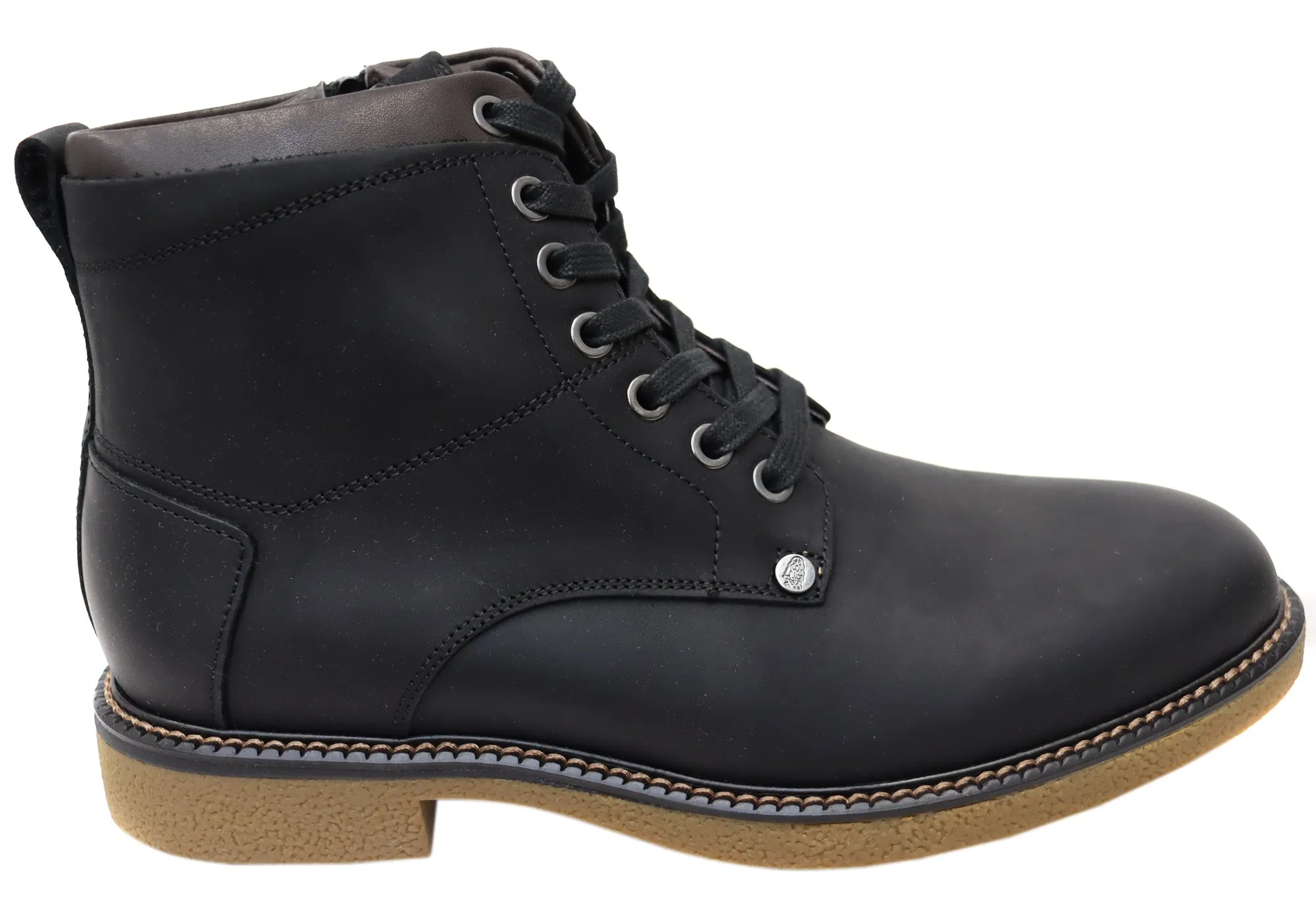 Hush Puppies Montreal Mens Wide Width Leather Lace Up Boots Versatile Design Durable Shell Stylish Explorer