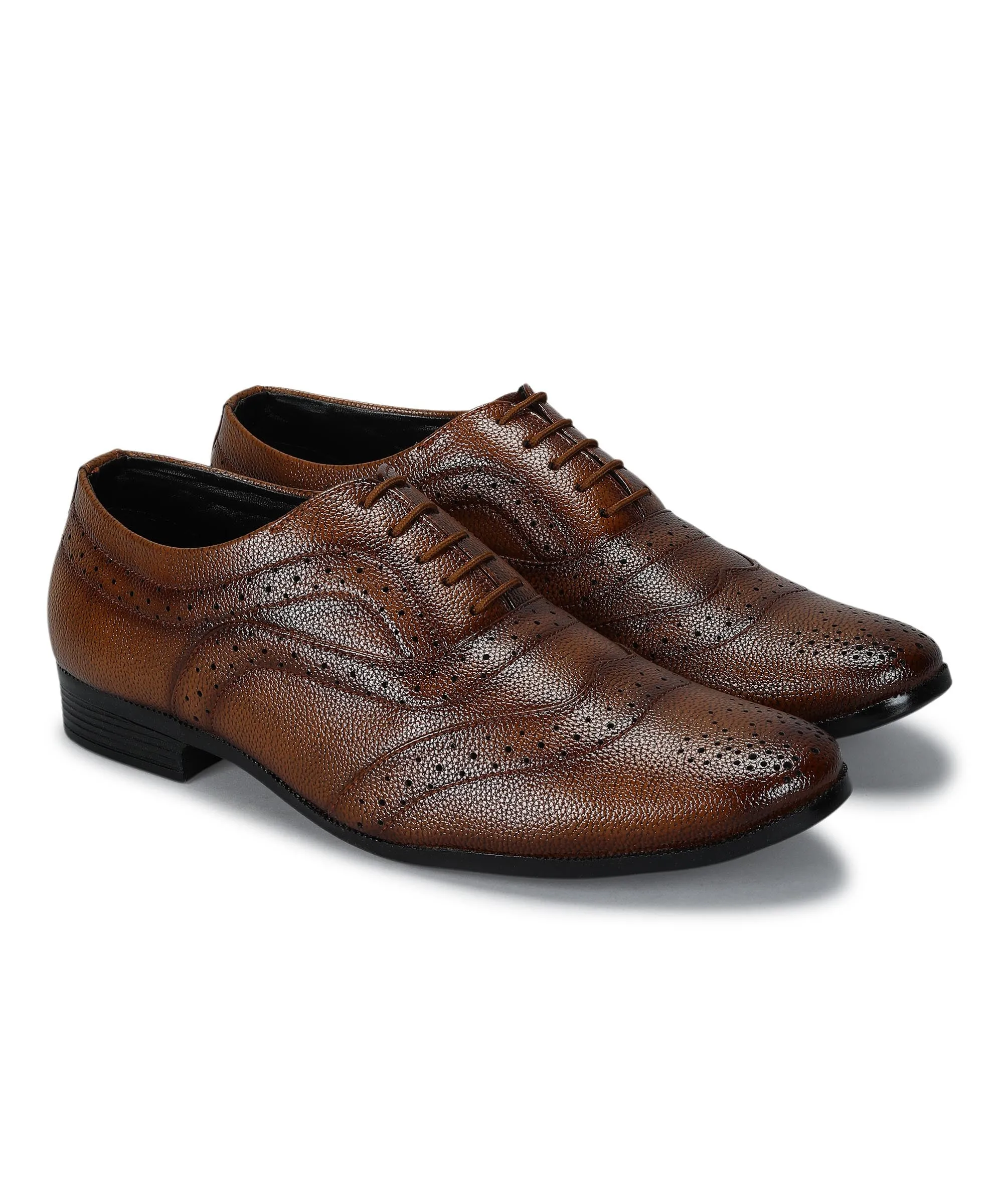 Comfort Motion Paragon Men's Tan Formal Shoes| Trendy, Durable & Sturdy for Outdoor Wear