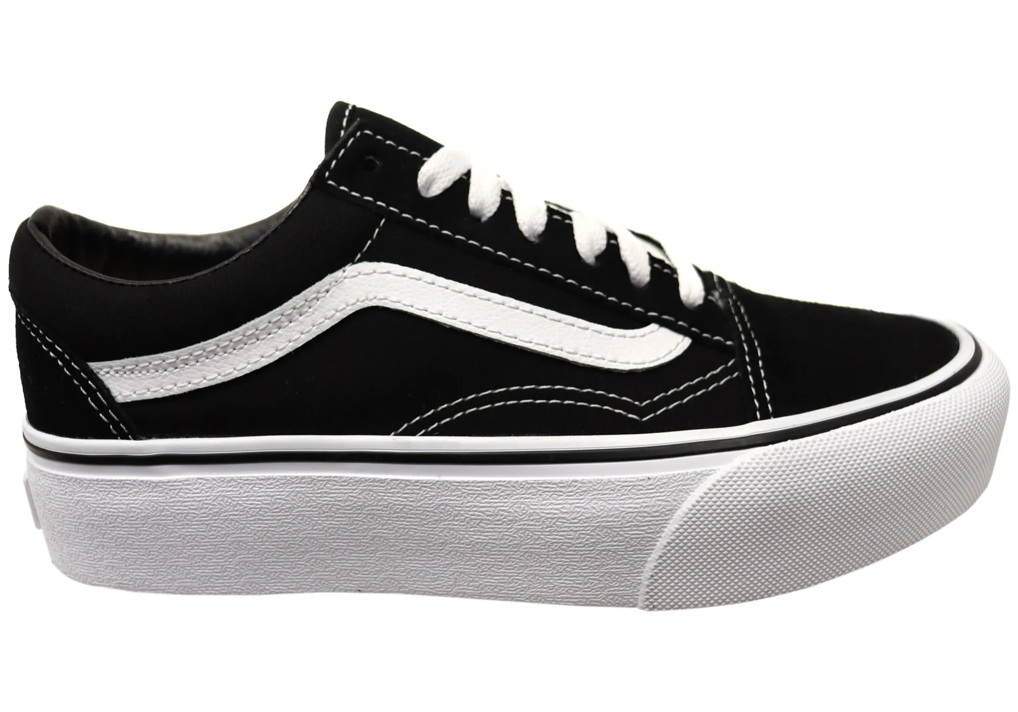 Vans Womens Comfortable Old Skool Platform Lace Up Sneakers Slip Entry