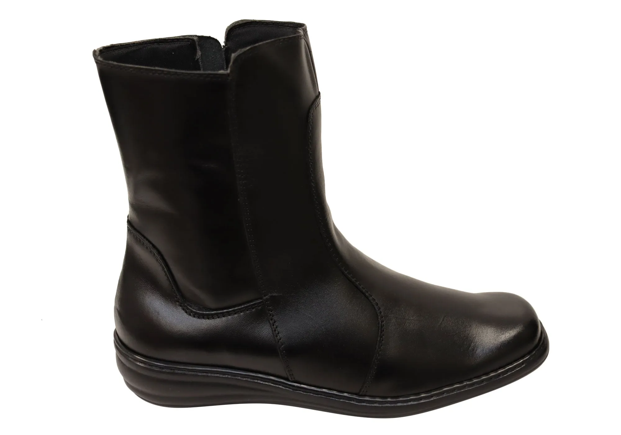 Mironneli Lorrie Womens Comfortable Brazilian Leather Mid Calf Boots Hill Climb Comfortable Straps