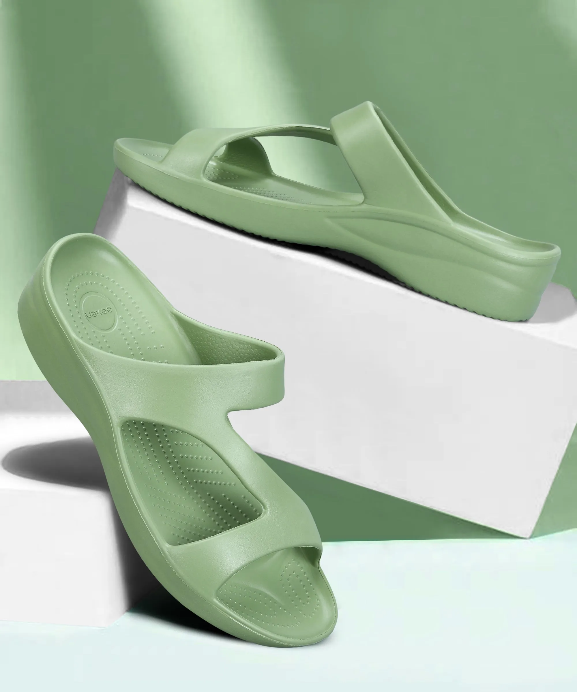 Paragon Women's Lightweight, Washable and Durable Green Slippers for Everyday Use Reinforced Edges