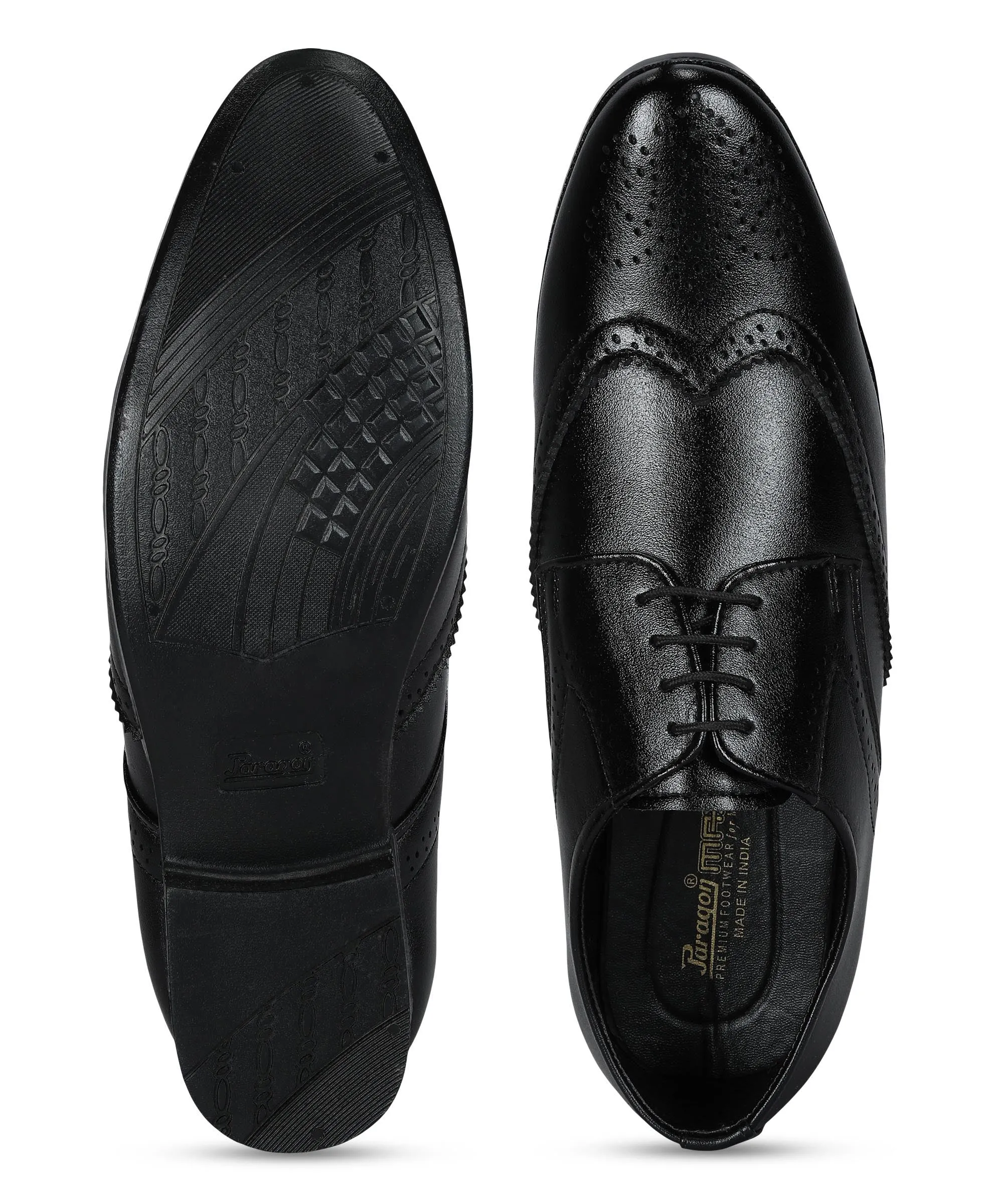 Evening Plans Lace Up Paragon Men's Black Formal Shoes| Trendy, Durable & Sturdy for Outdoor Wear