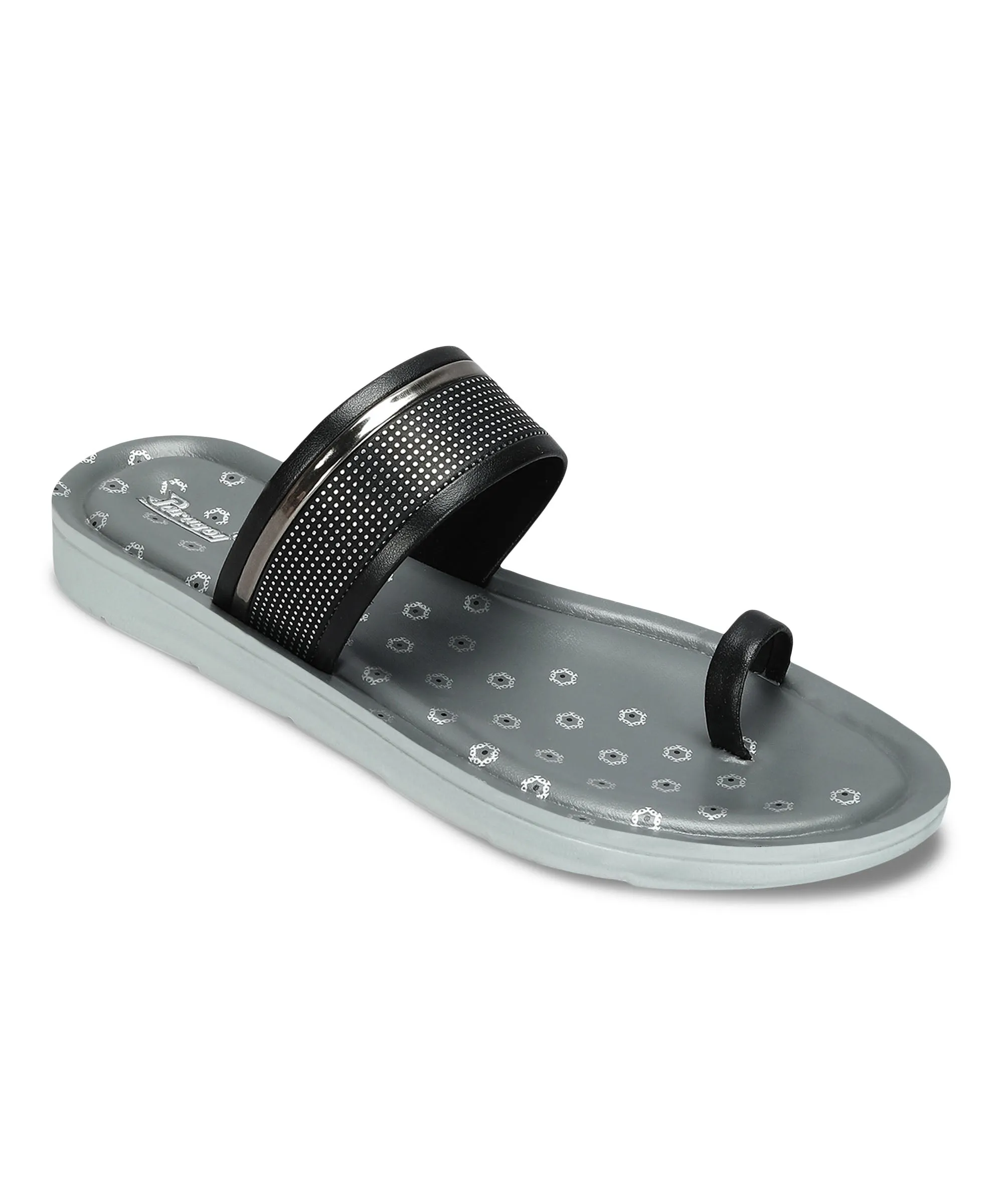 Paragon Women's Slip On Flat Black Sandals | Durable Dailywear Sandals Lightweight Flats Comfortable Vacation Sandals