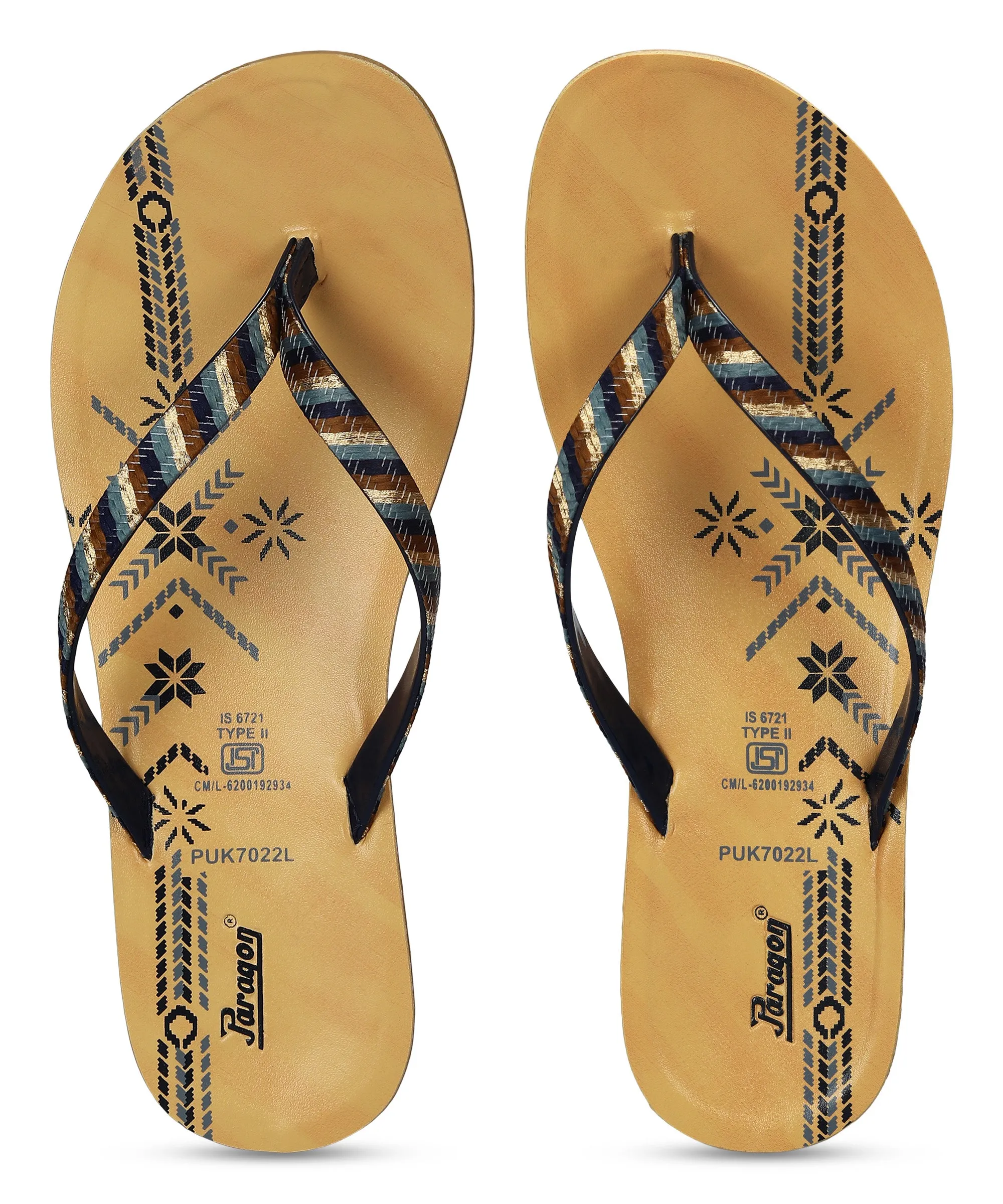All weather Foot Care Paragon Women's Slip On Flat Blue Sandals | Durable Dailywear Sandals