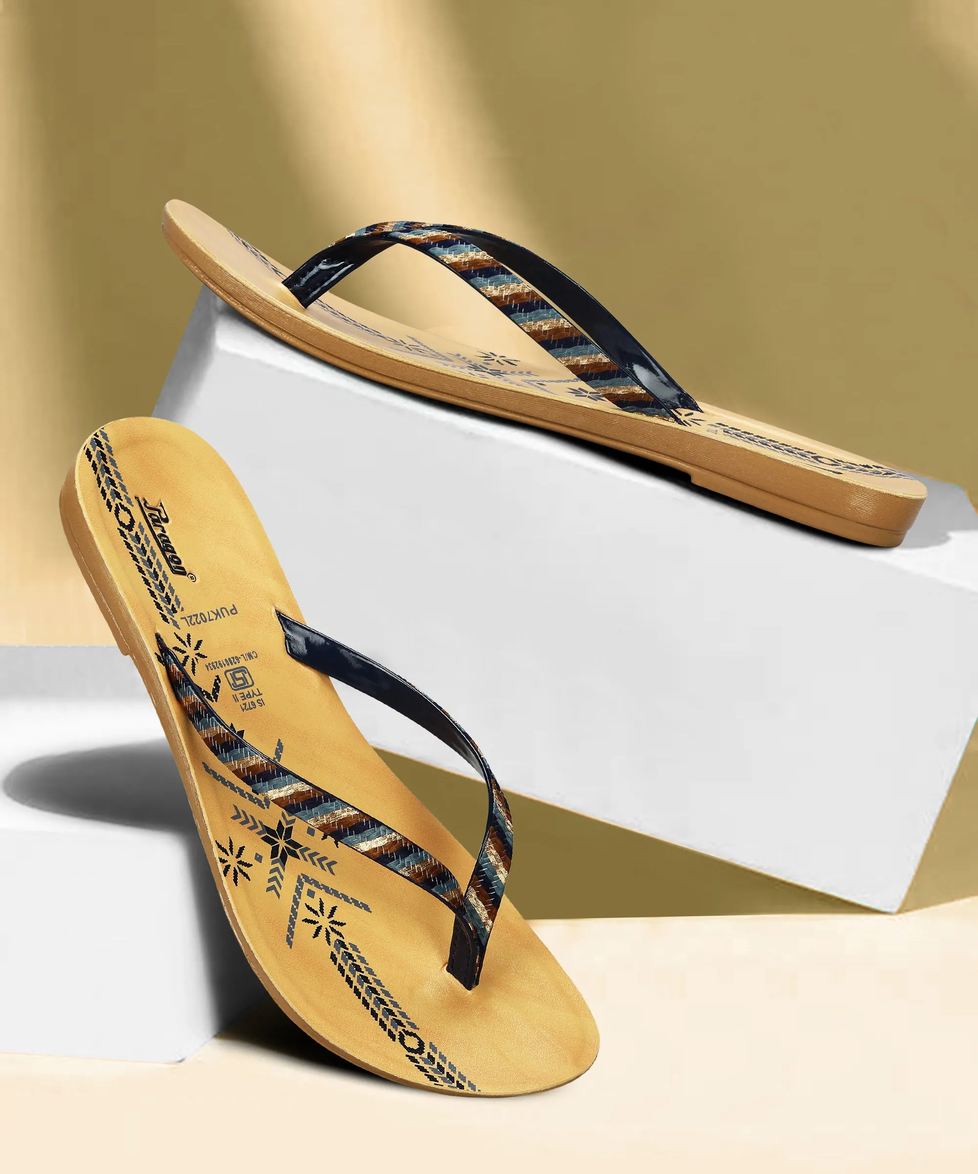 Paragon Women's Slip On Flat Blue Sandals | Durable Dailywear Sandals Style Pair