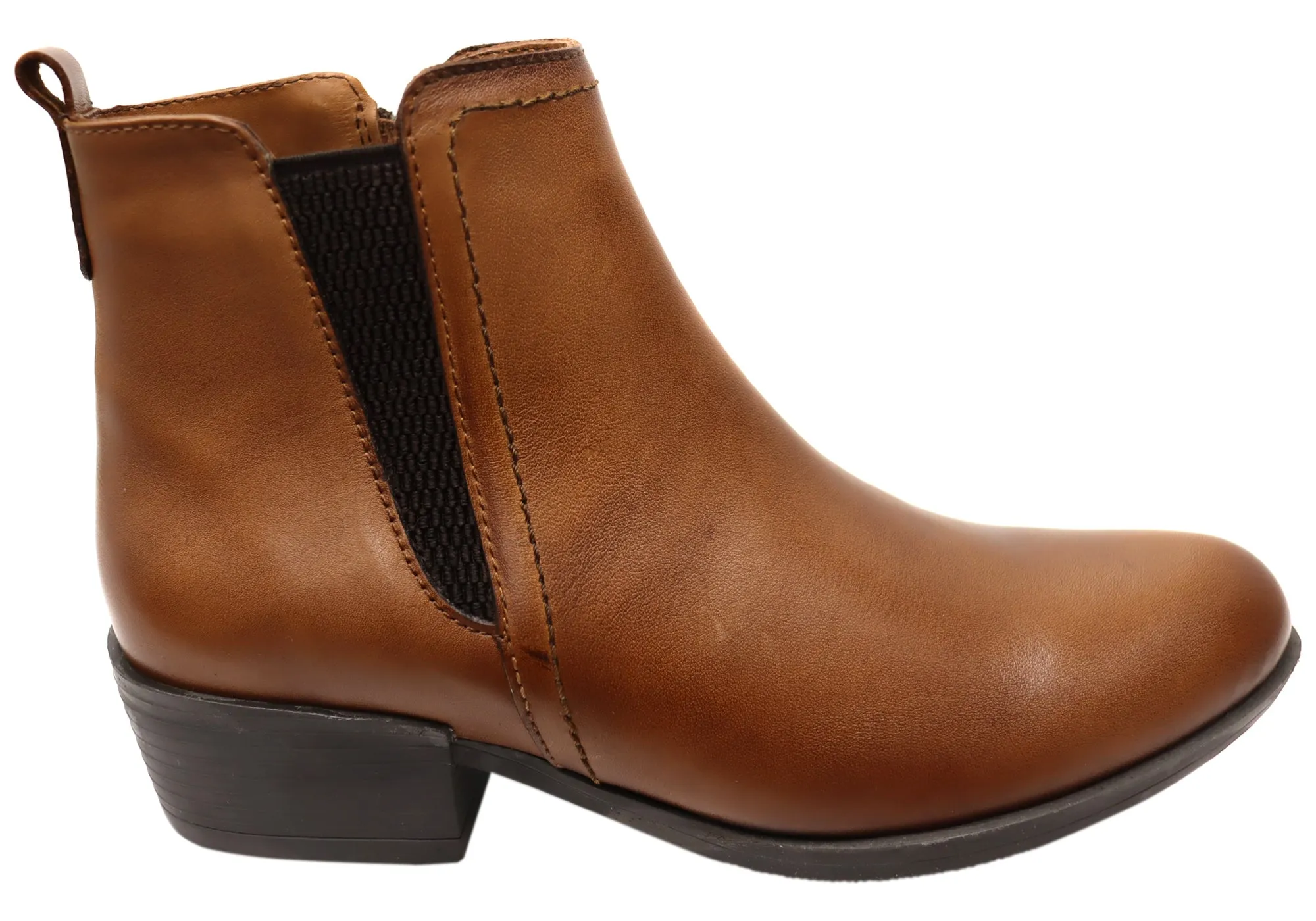 London Edge Orizonte Questa Womens European Comfortable Leather Ankle Boots