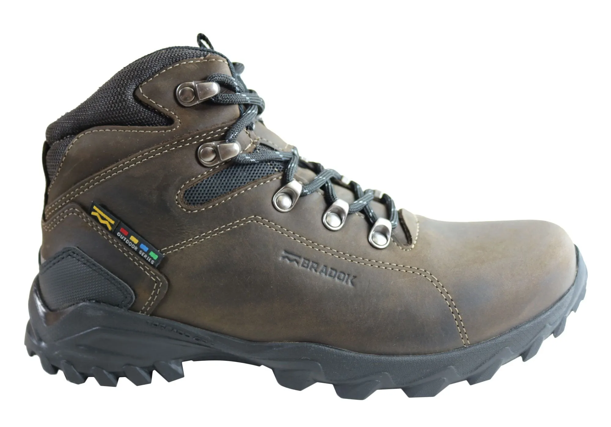 Wide Cut Bradok Raptor Mens Comfortable Leather Hiking Boots Made In Brazil