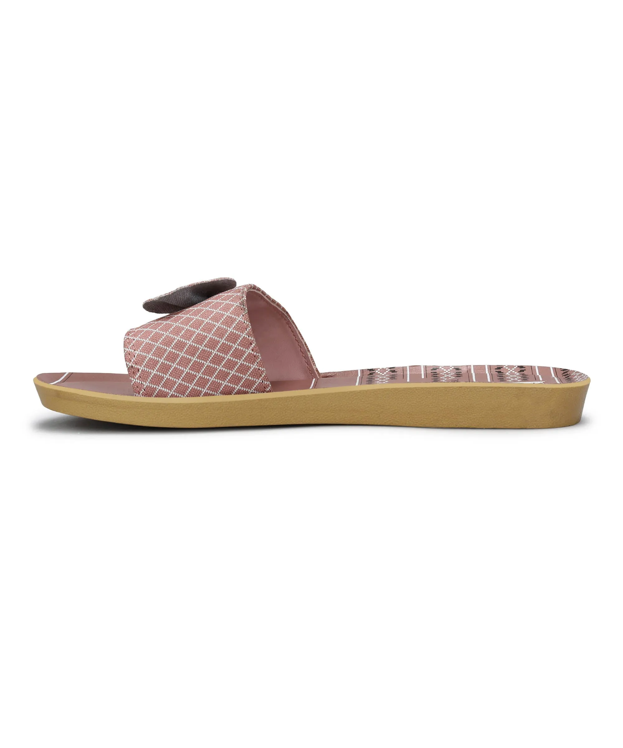 Paragon PUK7025L Womens Pink-Grey Sliders with Cushioned Sole for Everyday Use Easy Wear Footwear