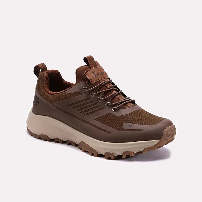 Brown Sneakers For Men 0120620 Vent Mesh Tear Resistant Textile