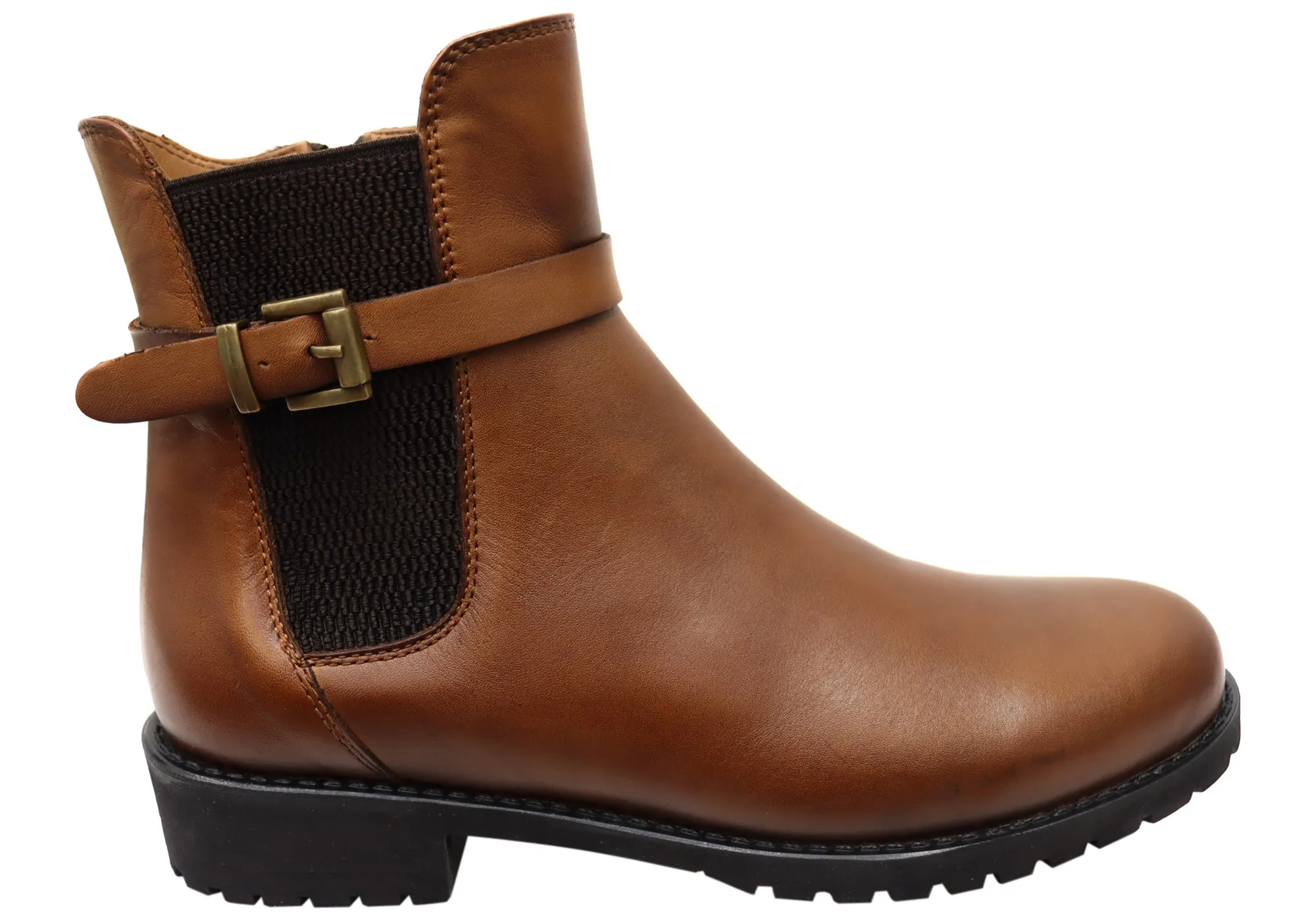 Cozy Interior Contoured Footbed Orizonte Hampton Womens European Comfortable Leather Ankle Boots