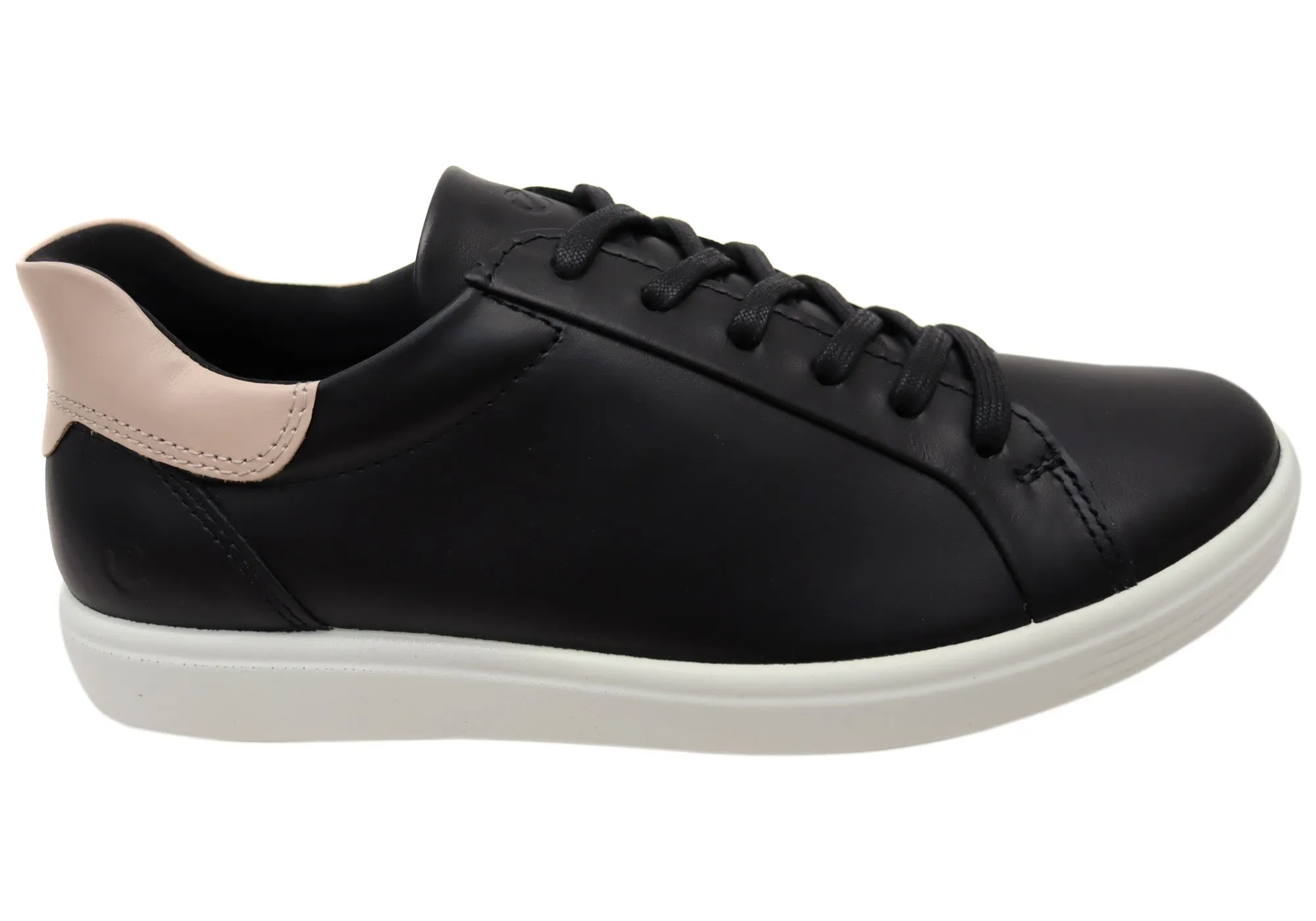 ECCO Soft 7 Womens Comfortable Lace Up Leather Sneakers Run Ready Seam Free Interior