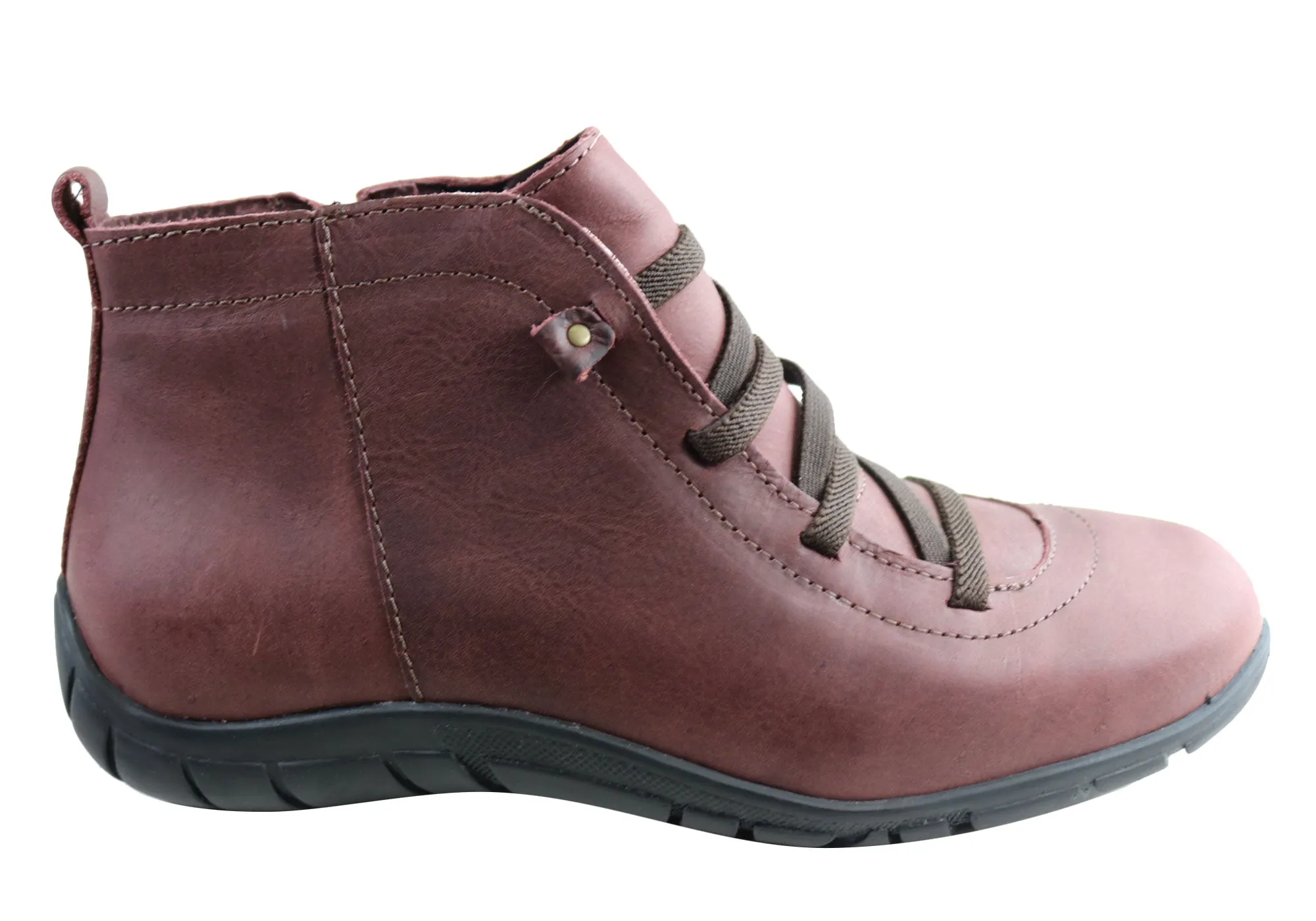 Andacco Mist Womens Leather Comfortable Ankle Boots Made In Brazil All Weather Urban Commute