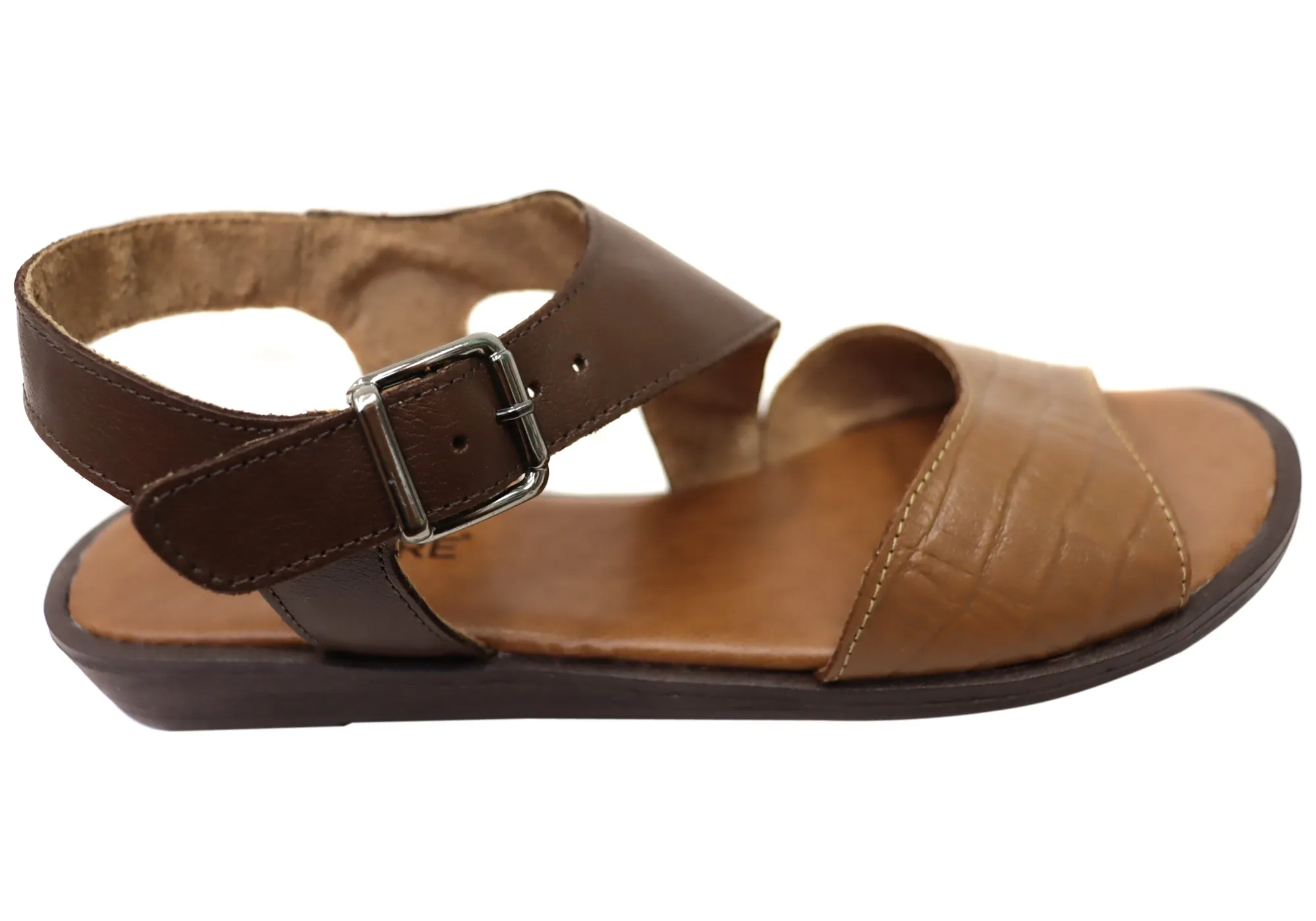 Balatore Simonne Womens Comfortable Leather Sandals Made In Brazil Adjustable Walking Shoes Gel Insole