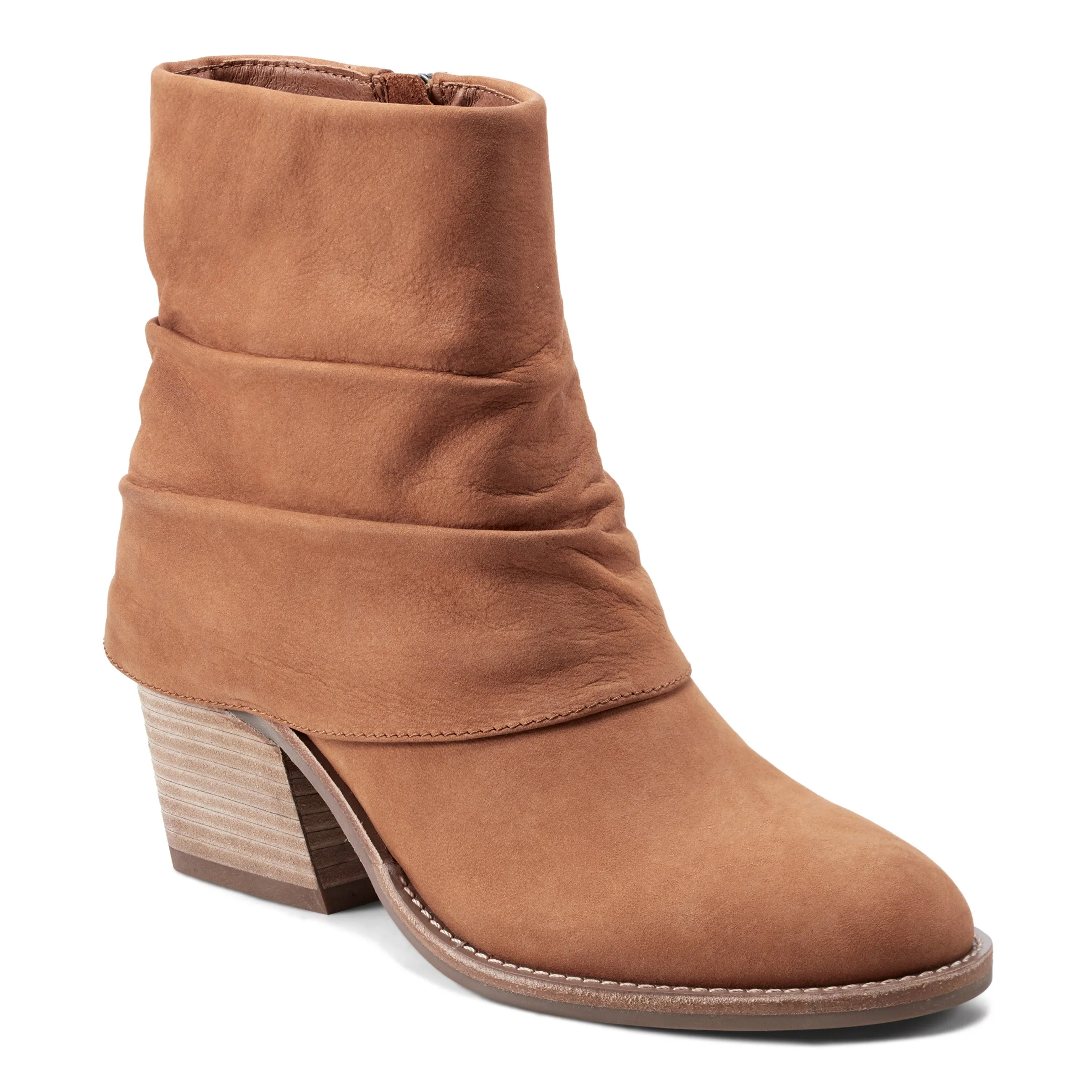 Family Time Savvy Block Heel Ruched Casual Booties
