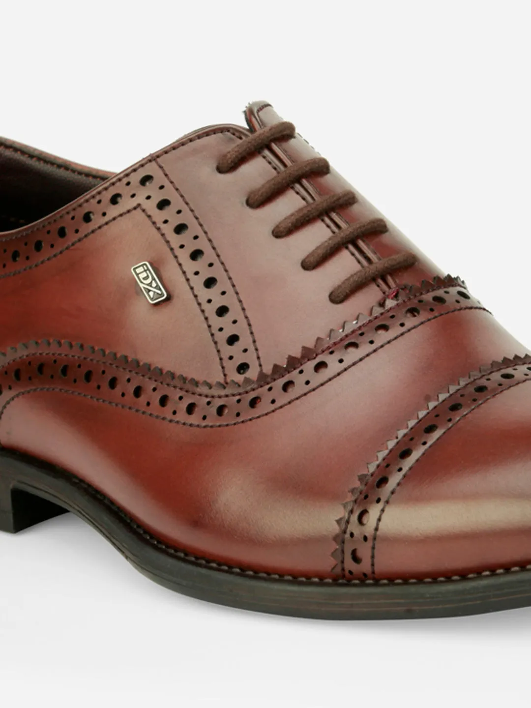 Men's Wine Regular Toe Lace Up Formal (IX2033) Base Edge Dapper Style