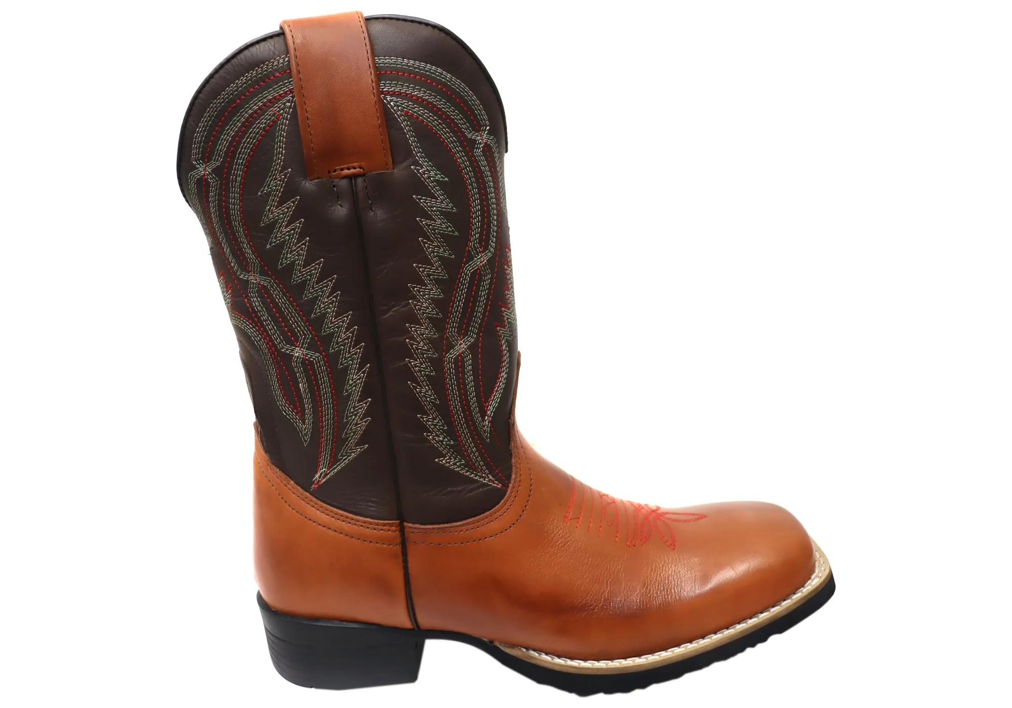 D Milton Jacksonville Mens Leather Comfortable Western Cowboy Boots Reinforced heel