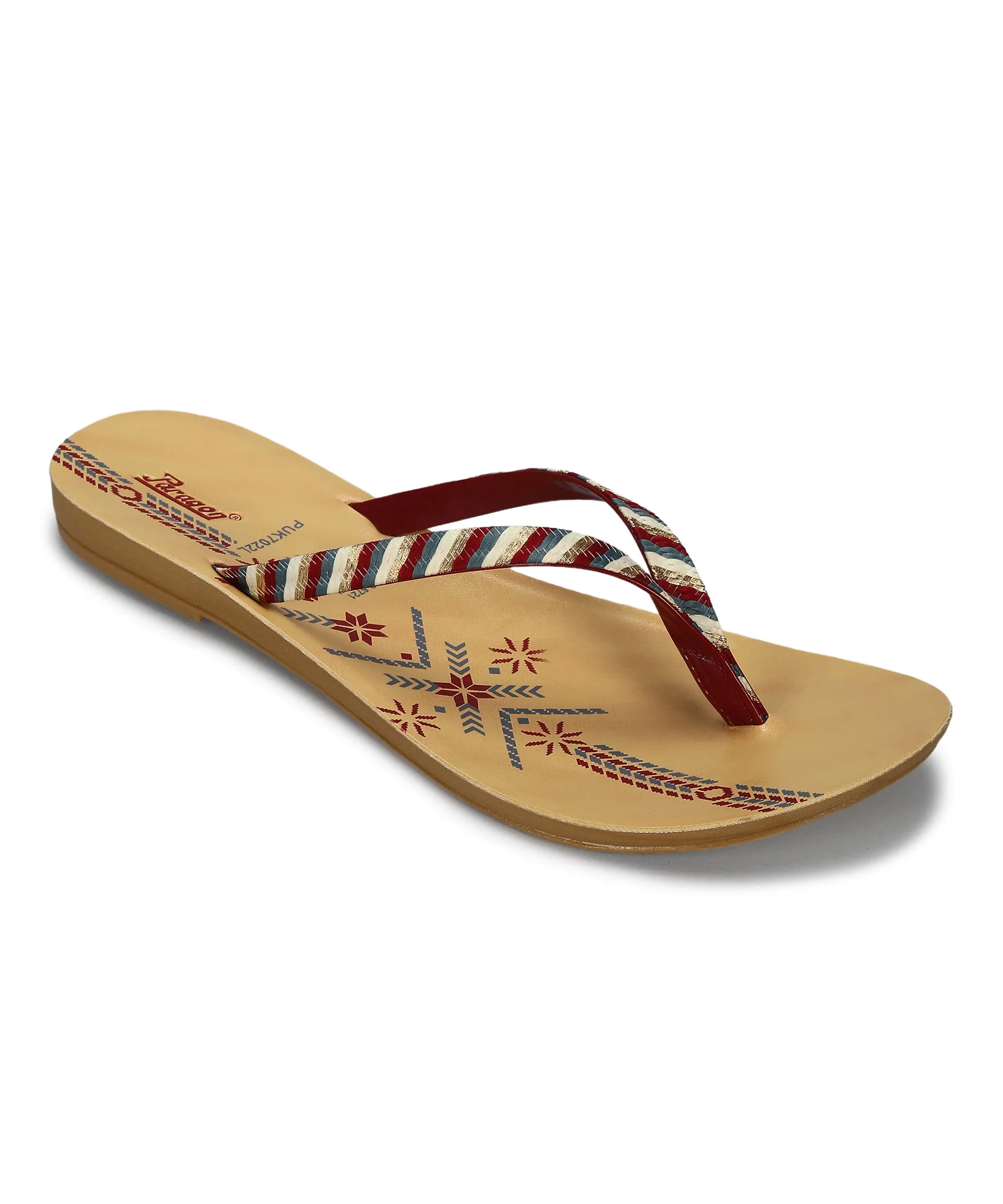 Classic Sandals Paragon Women's Slip On Flat Maroon Sandals | Durable Dailywear Sandals