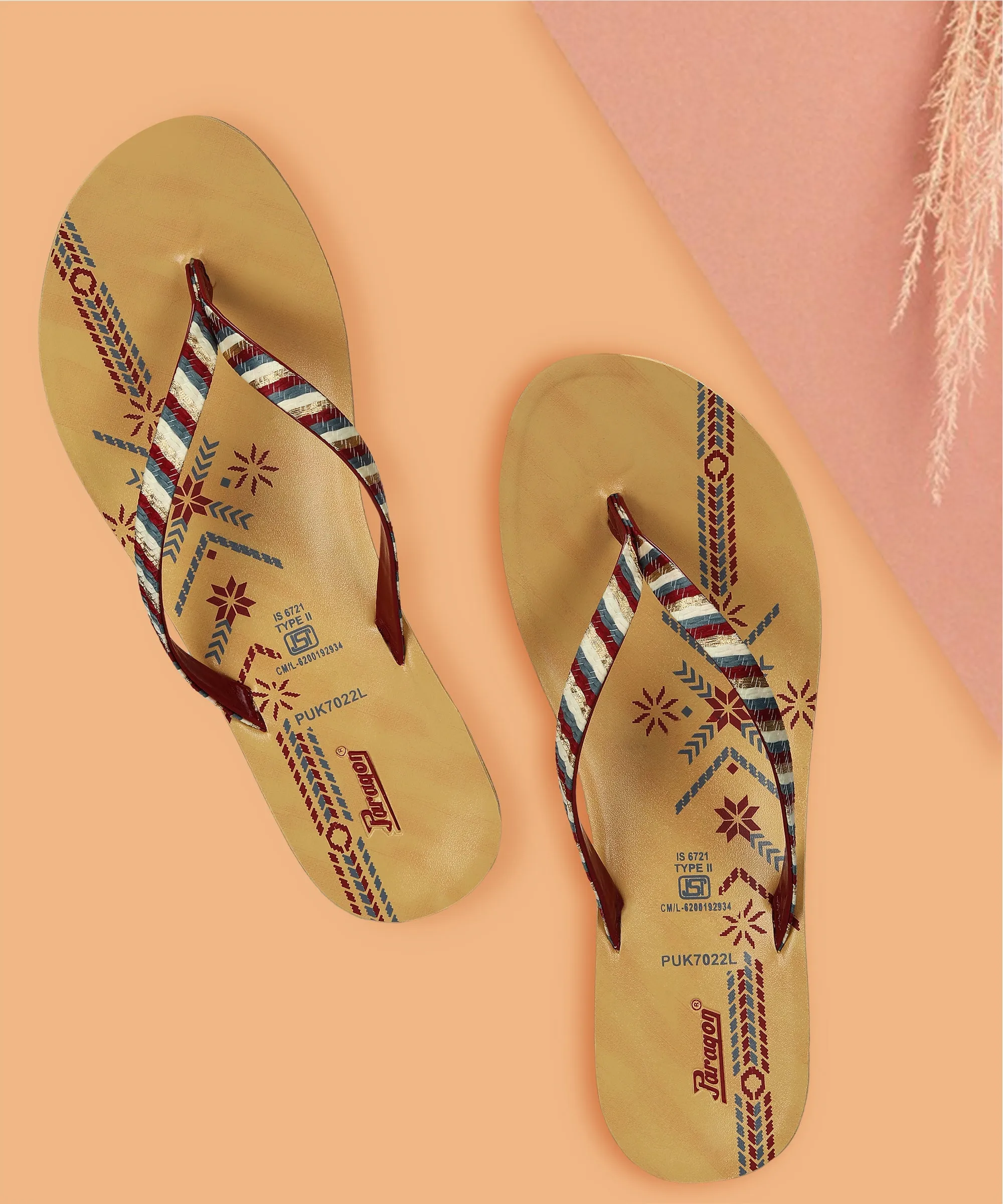 Walking Comfort Paragon Women's Slip On Flat Maroon Sandals | Durable Dailywear Sandals