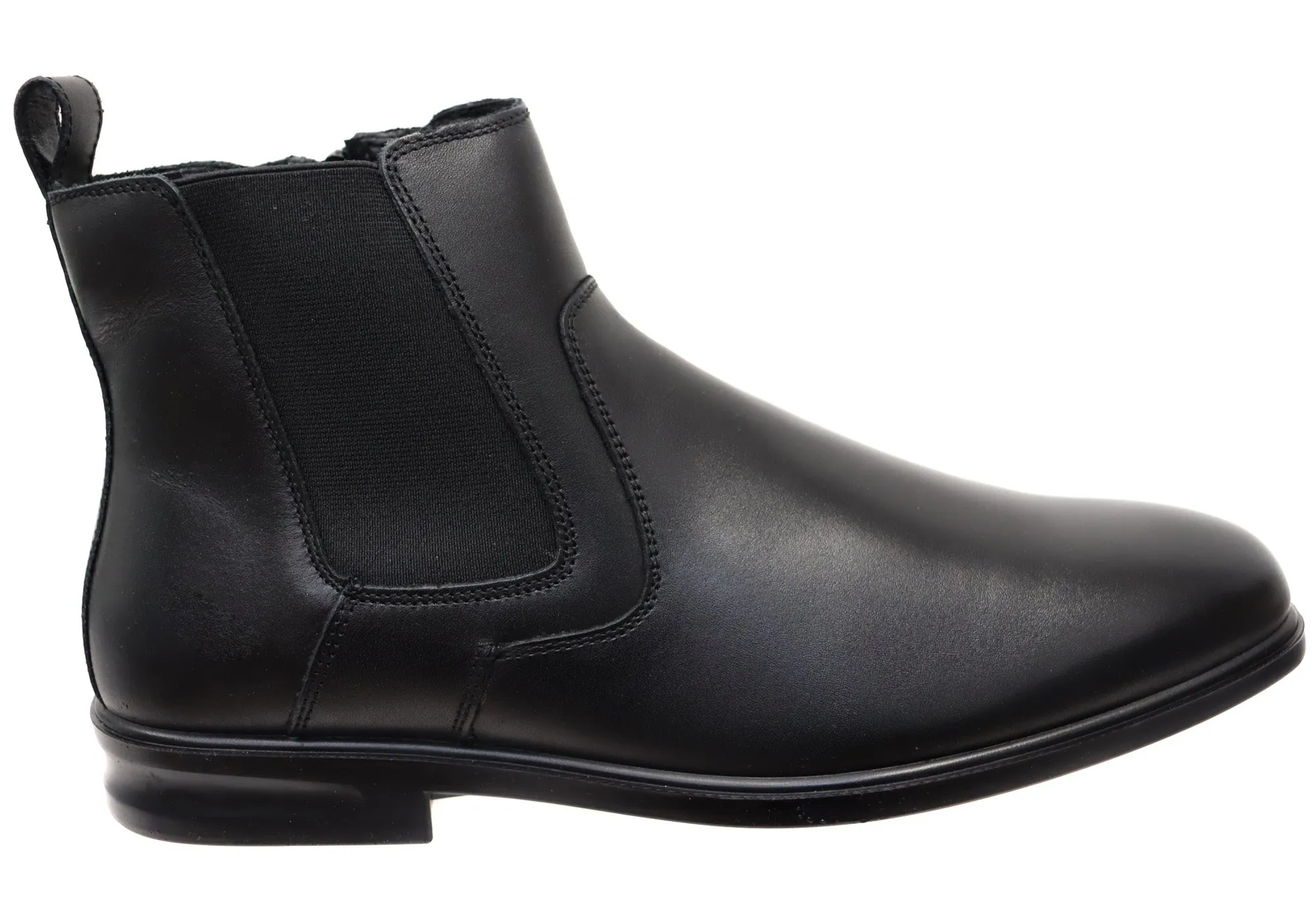 Hush Puppies Eastwood Mens Comfortable Extra Wide Width Leather Boots Quick Drying Urban Commute Abrasion   Resistant