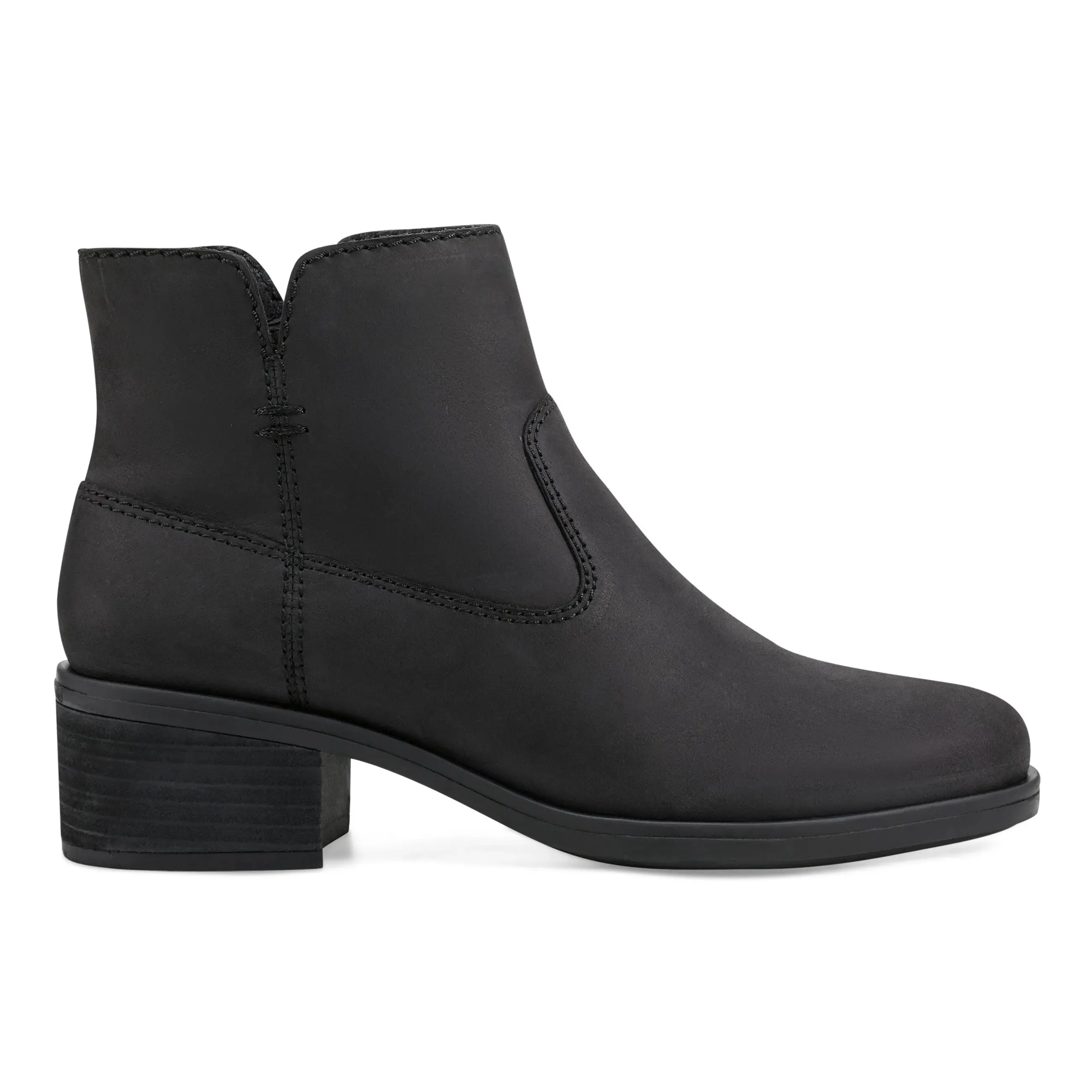 Oslo Block Heel Round Toe Casual Booties French Soft
