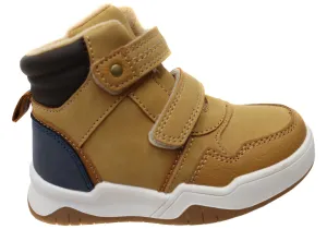 Well   Made sole Grosby Alfie Boys Kids Comfortable Boots With Adjustable Straps