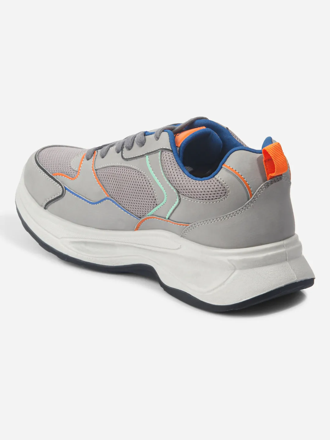 Lockdown Strap Outfit Neutral Men's Grey Spectrum Lace Up Sneakers (IX1066)
