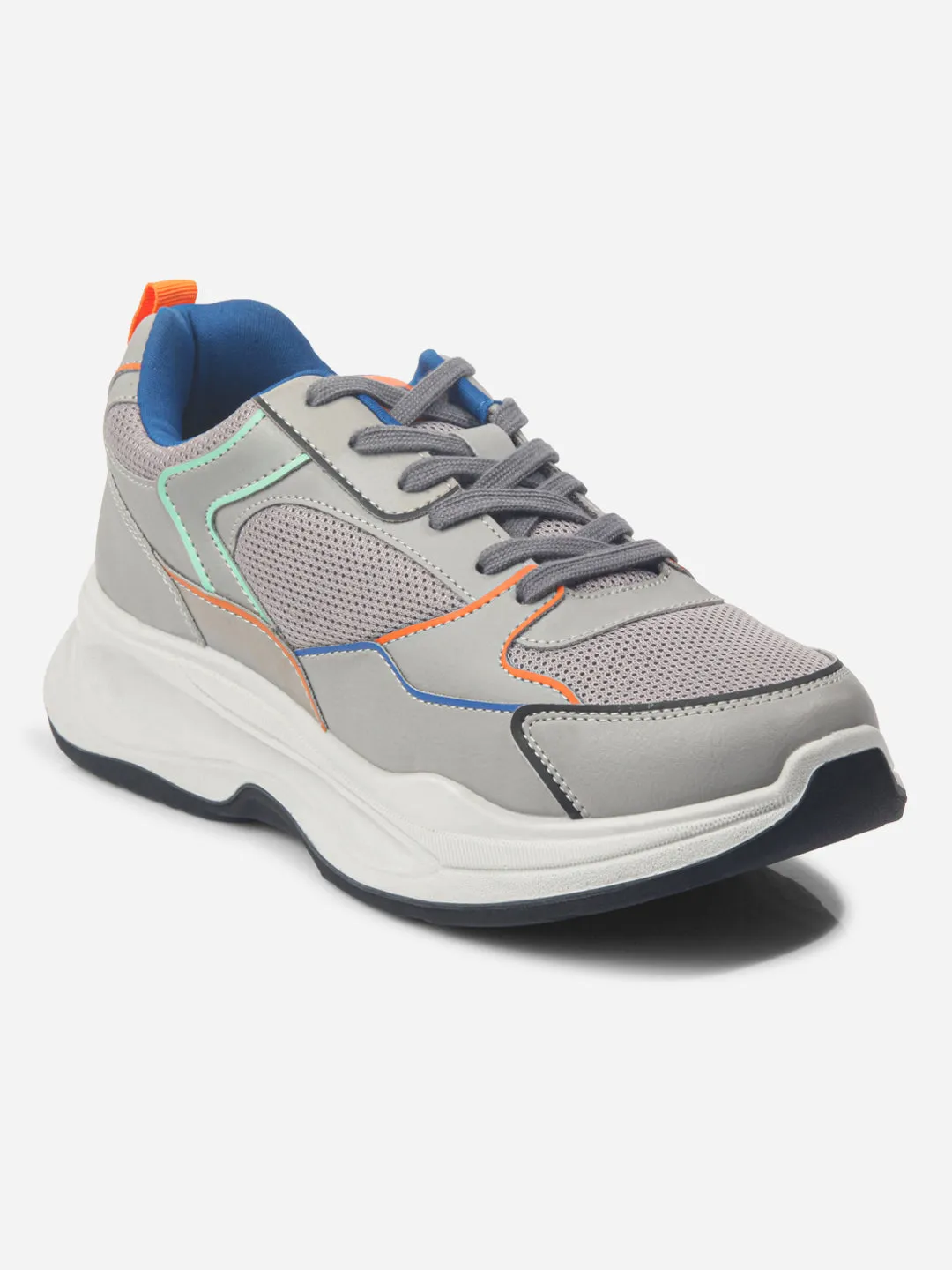 Men's Grey Spectrum Lace Up Sneakers (IX1066) Style Core Relaxed Feel
