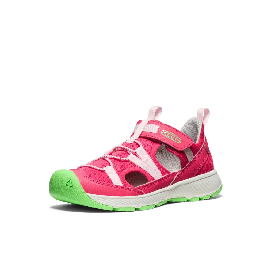 Velcro Closure Mono Tone Big Kids' Motozoa Sandal  |  Raspberry/Giggle Pink