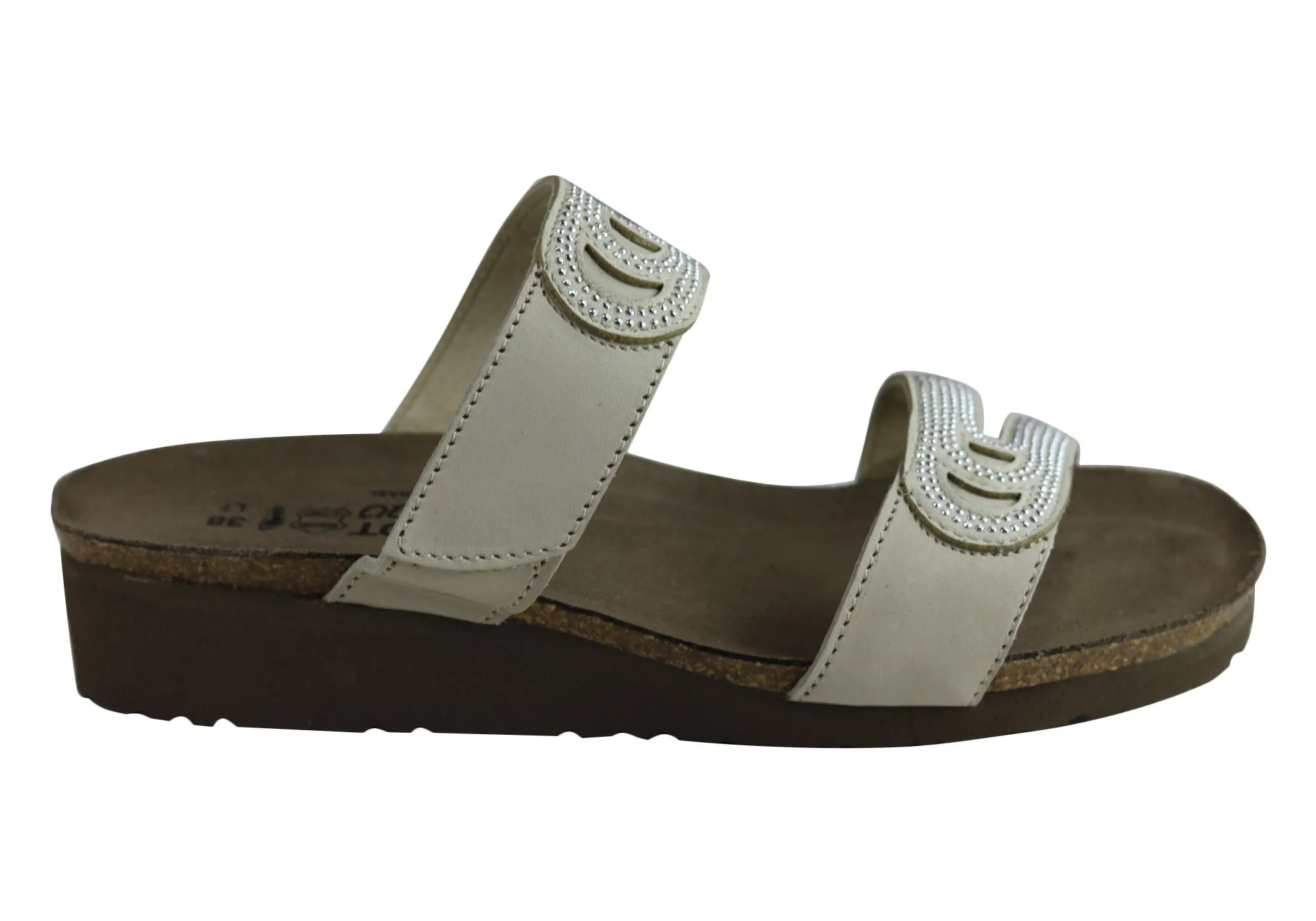 Walk Out Naot Ainsley Womens Leather Comfortable Cushioned Sandals Slides