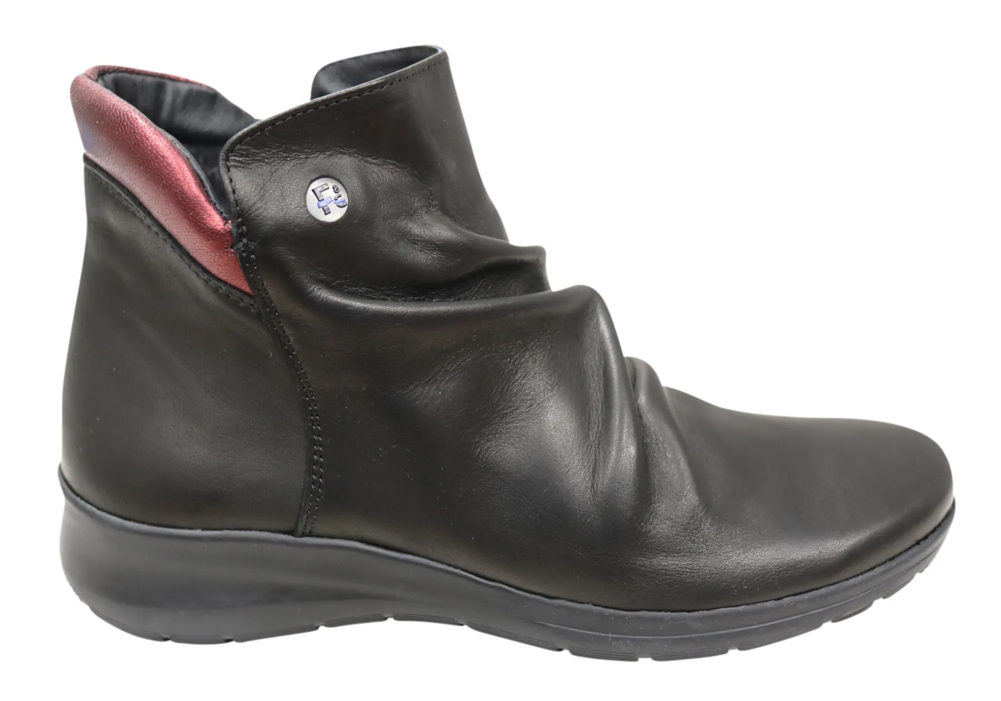 Flex & Go Melo Womens Comfortable Leather Ankle Boots Made In Portugal Teen Pick Shock Absorbing River Crossing