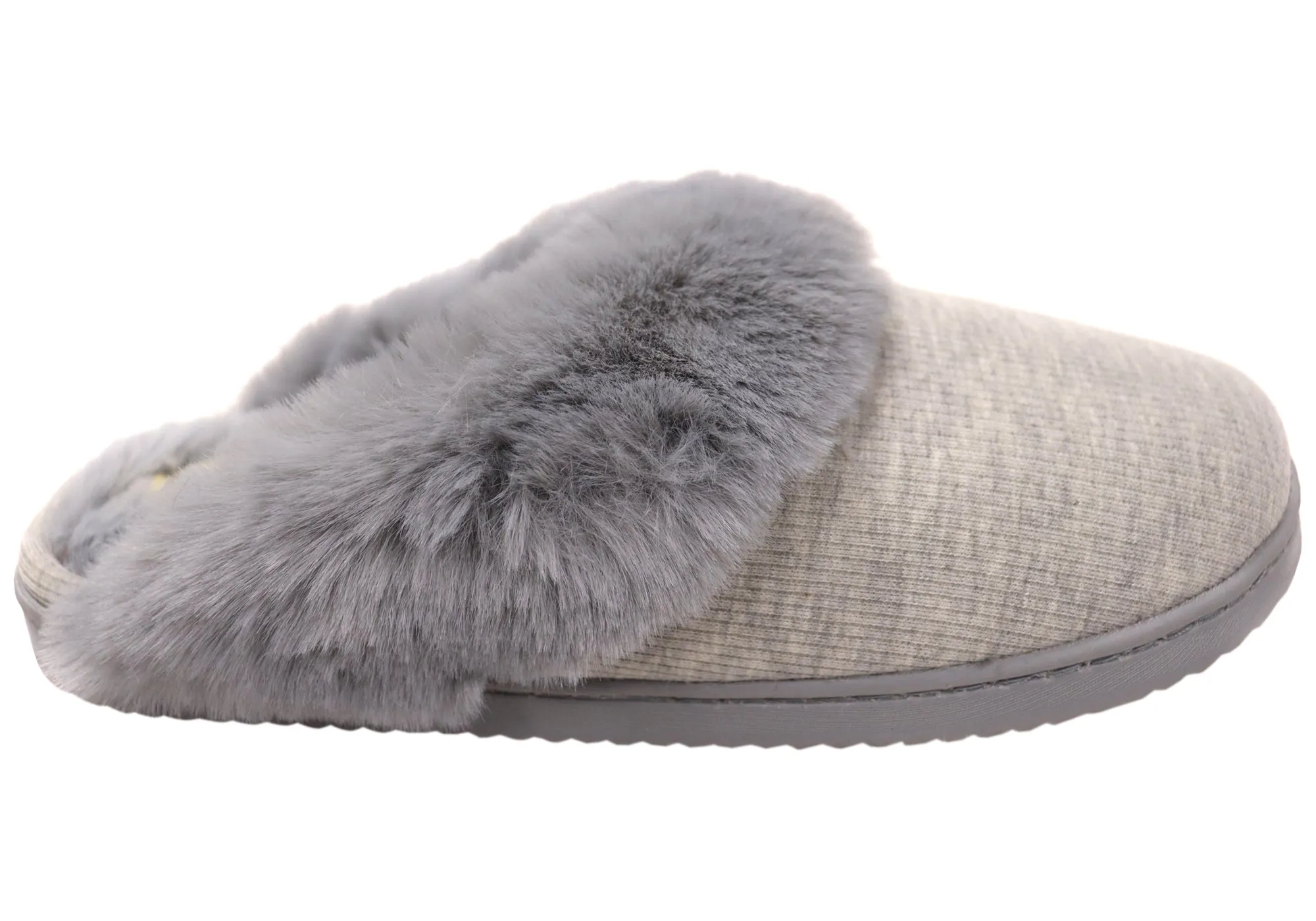 Dearfoams Womens Comfortable Dahlia Rib Knit Scuff Slippers Perfect For Relaxation Simple Walk Shoes