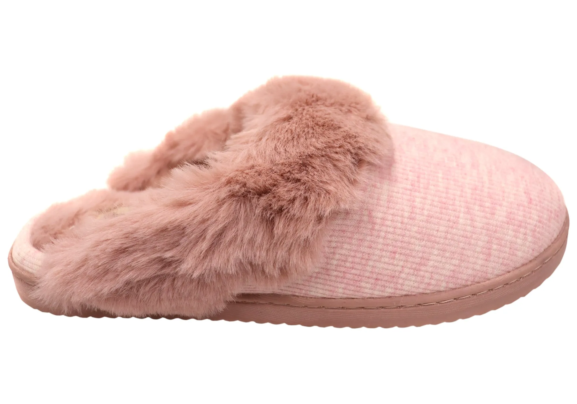 Dearfoams Womens Comfortable Dahlia Rib Knit Scuff Slippers Flex grooves