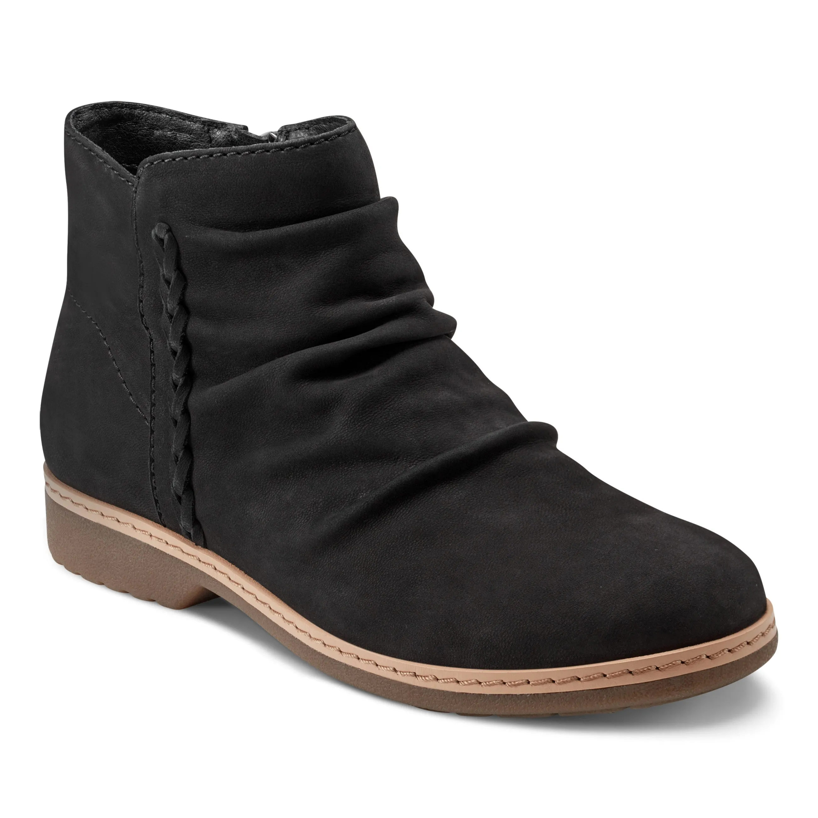 Hilaree Water Repellent Round Toe Ruched Casual Booties Eva Midsole