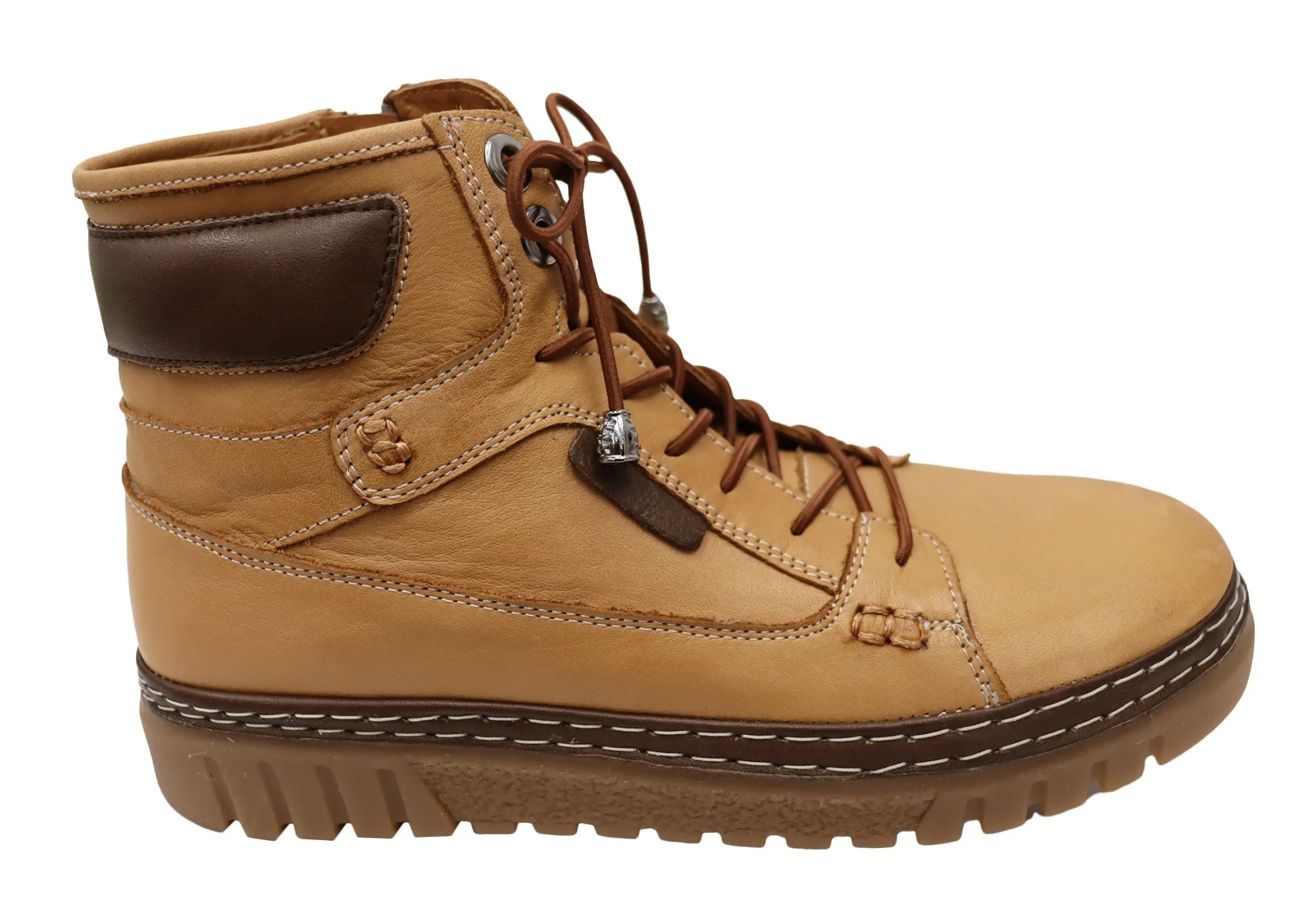 Orizonte Burson Womens European Comfortable Leather Ankle Boots Transitional Look