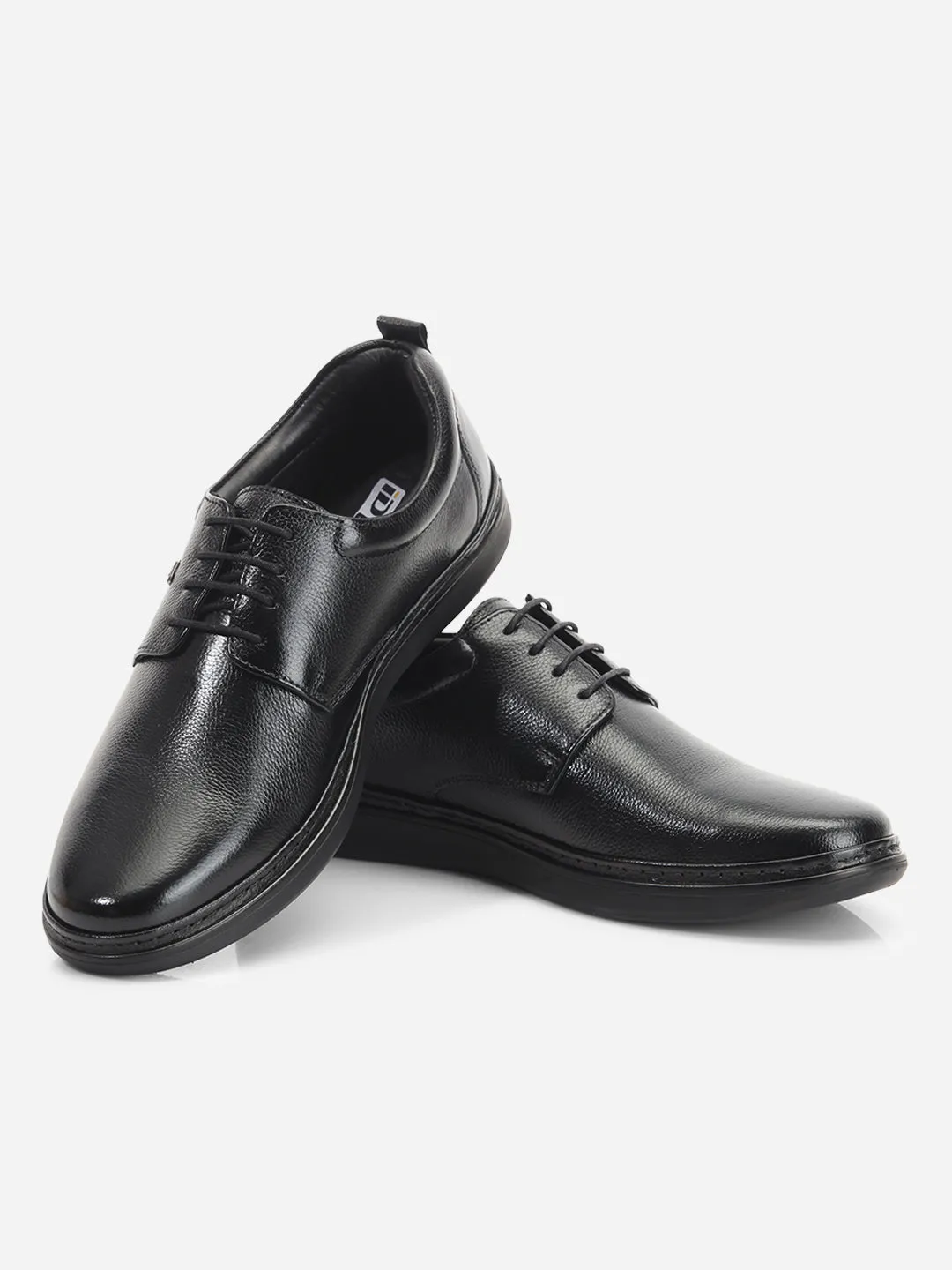 Head Turn Prestige Brand Men's Black Round Toe Lace Up Semi Formal (ID2226L)