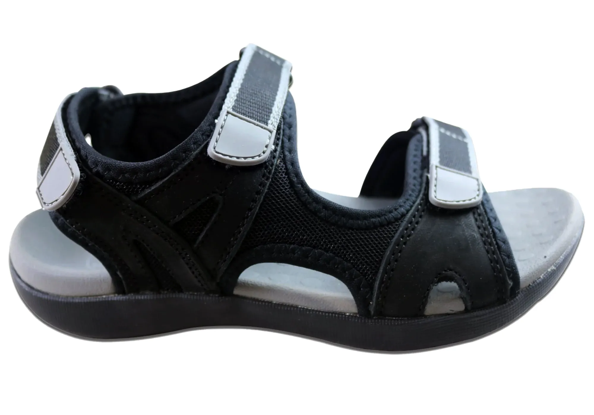 Scholl Orthaheel Bribie Womens Leather Adjustable Supportive Sandals Outdoor Fun