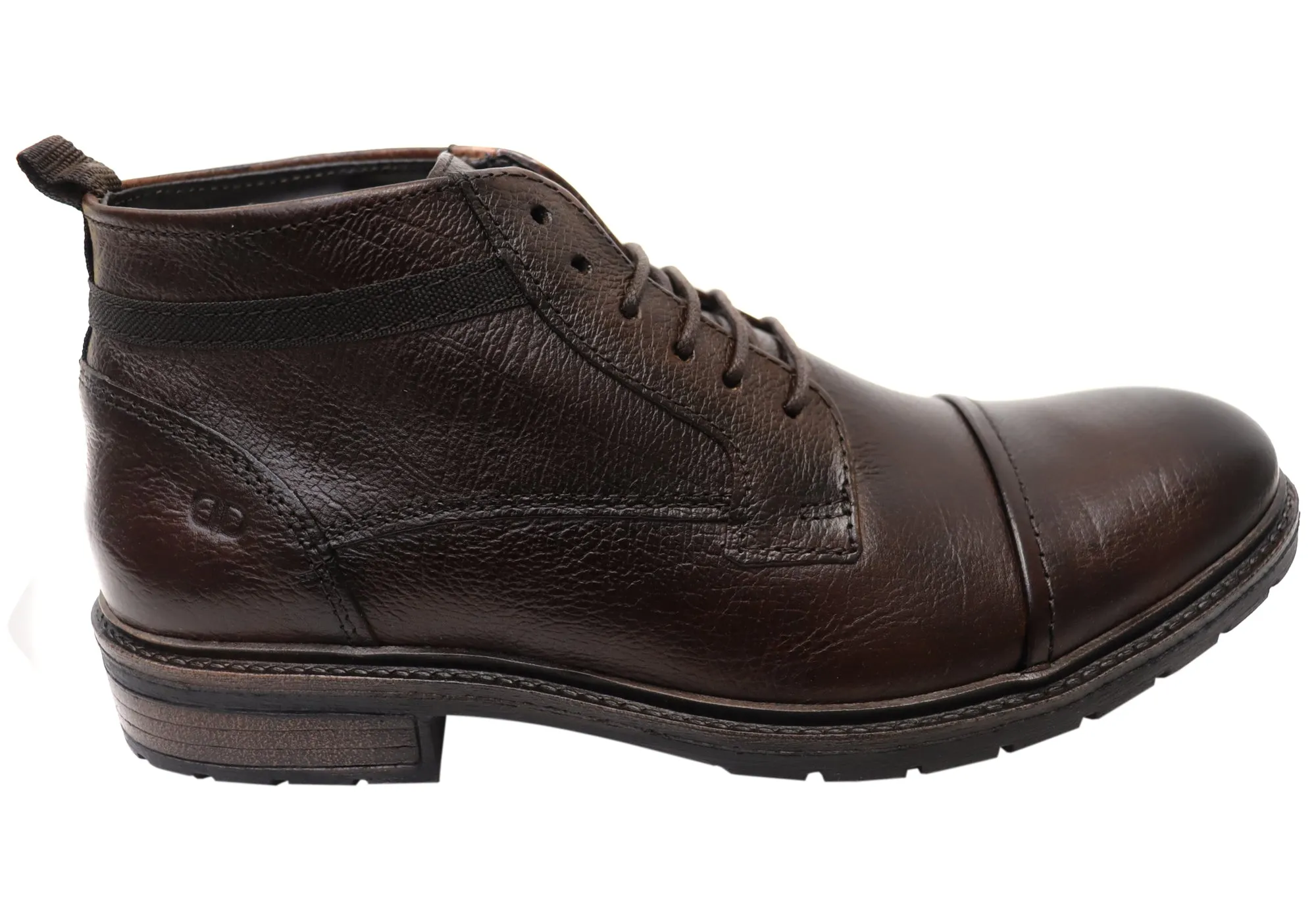 Democrata Riccardo Mens Brazilian Comfortable Leather Lace Up Boots Seamless Comfort Weather Resistant User Traction Grip