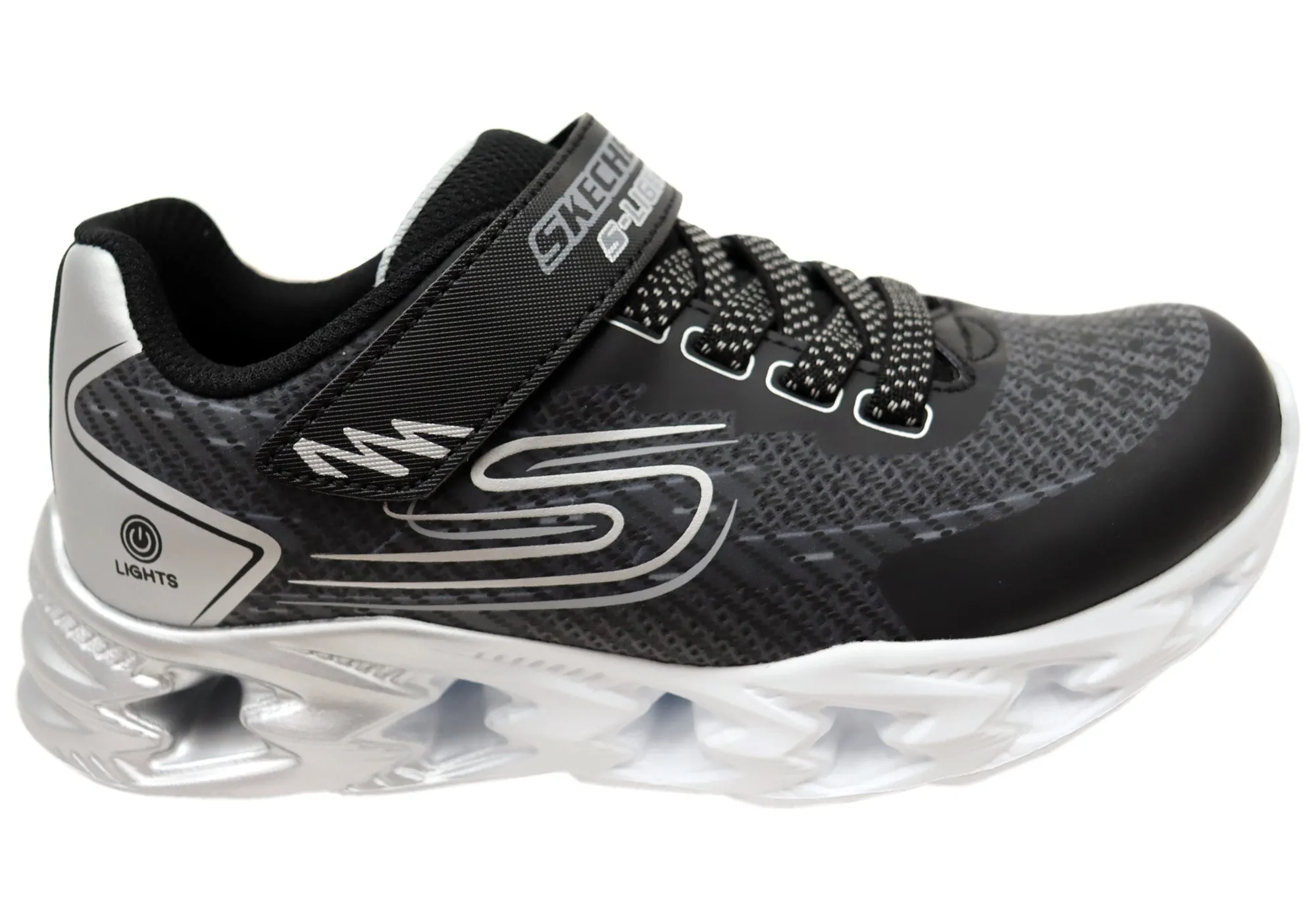 Cushioned Footbed Skechers Kids Boys S Lights Vortex 2.0 Quantroid Comfortable Shoes
