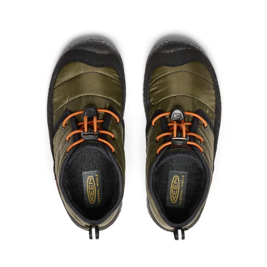 Fashion Fit Big Kids' Howser II Waterproof Chukka  |  Dark Olive/Gold Flame