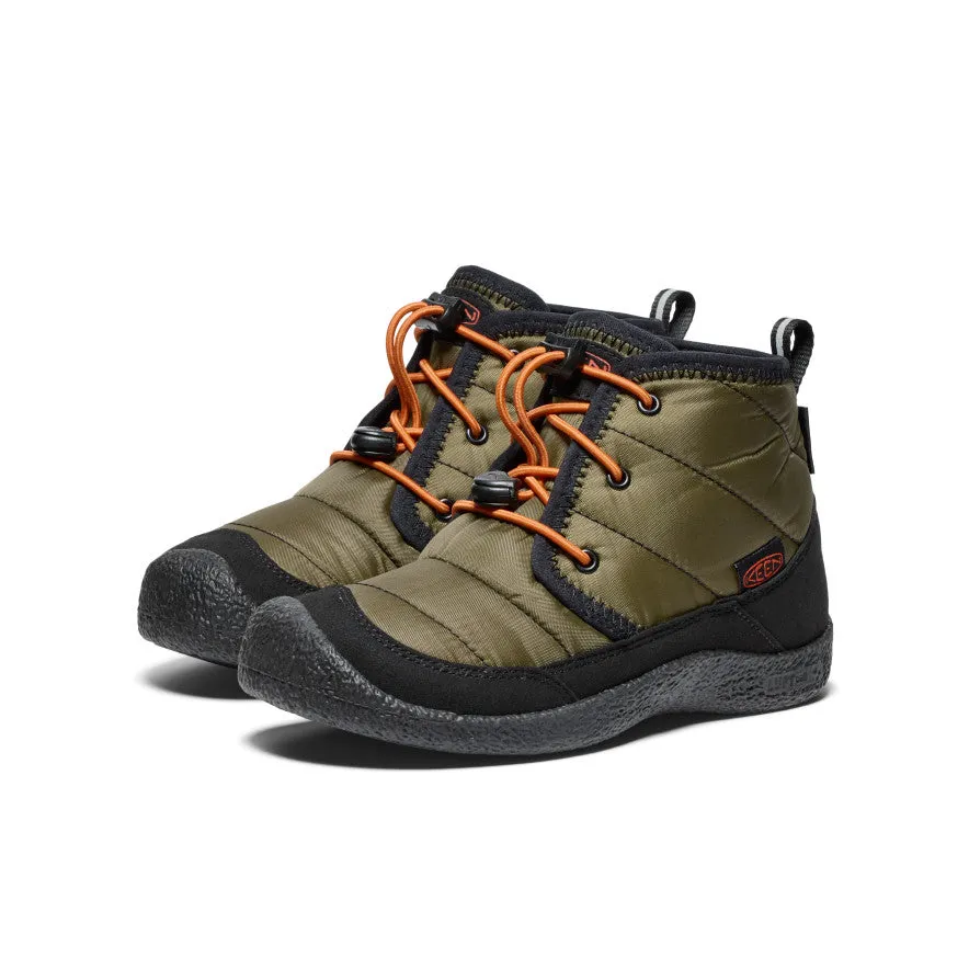 Big Kids' Howser II Waterproof Chukka  |  Dark Olive/Gold Flame Multi-Function Wear