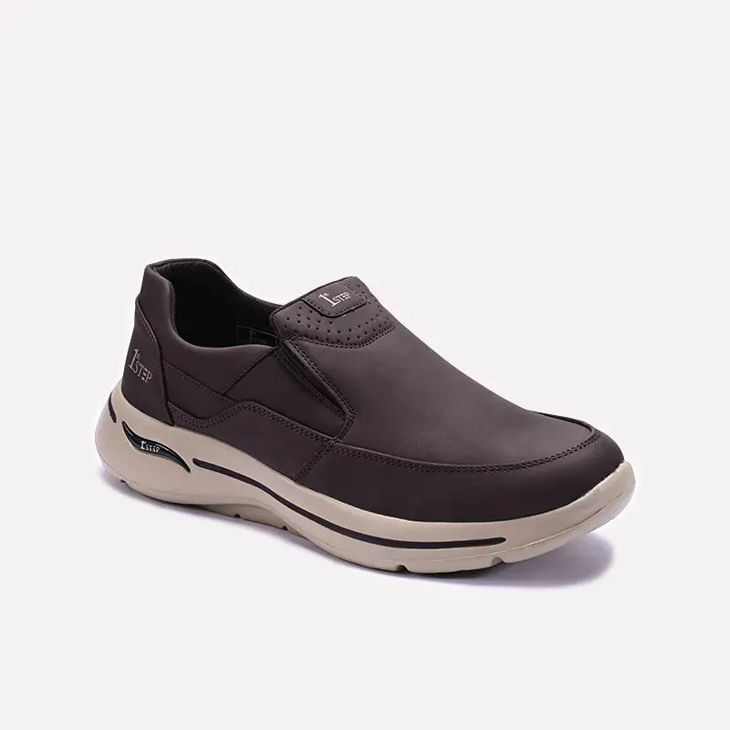 Arch Stabilizer Comfort Upper Material Brown Slip On Sneakers 0120569