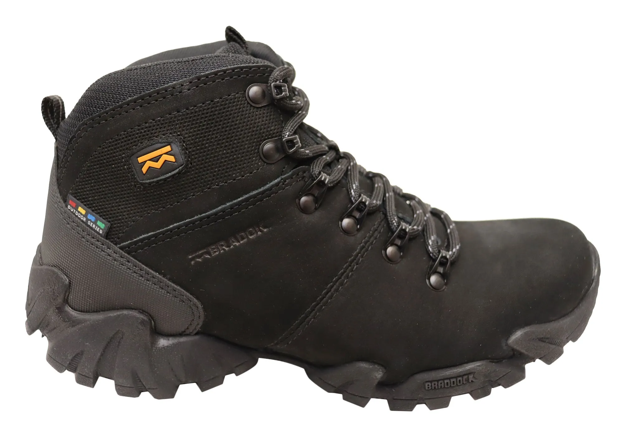 Bradok Nyiragongo Mens Comfort Leather Hiking Boots Made In Brazil Mountain Path