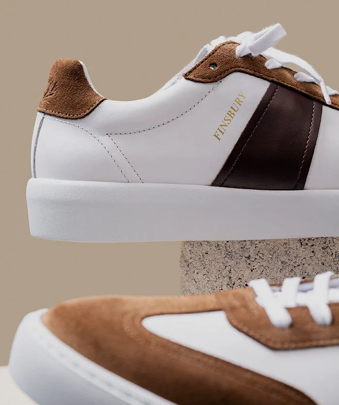 Memory Foam Quick Entry Sneakers LEO Blanc et Marron