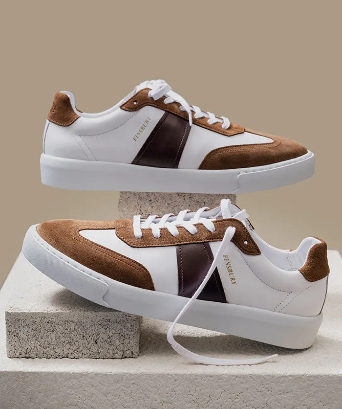 Microperforated Vamp Flex Move Sneakers LEO Blanc et Marron