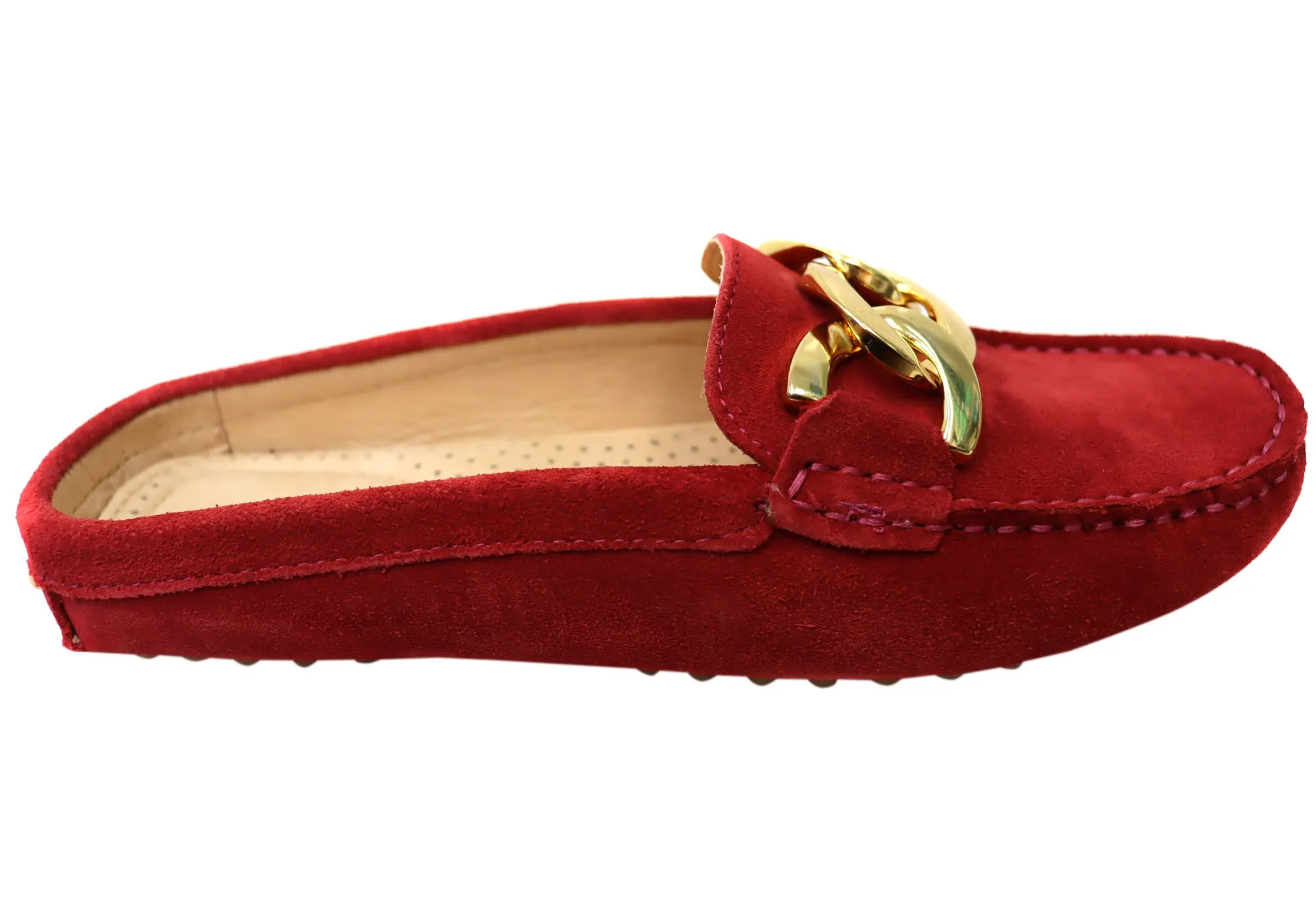 Family Out simple details Savelli Paula Womens Brazilian Leather Closed Toe Open Back Mules