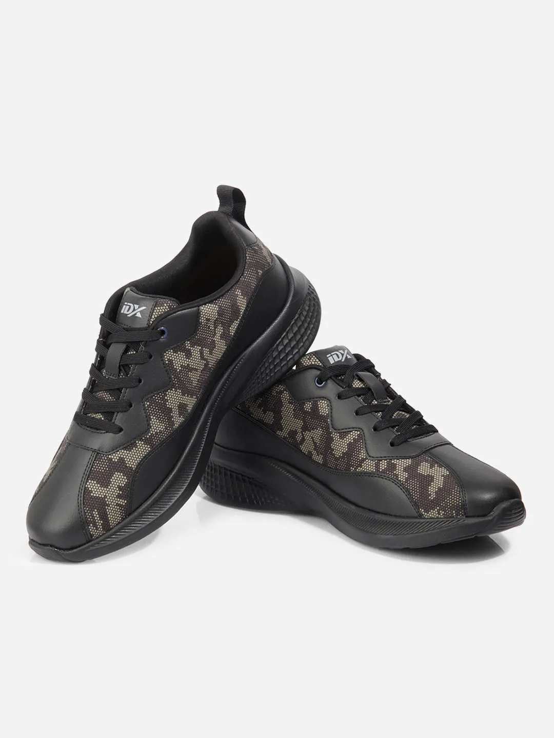 Men's Black Olive Textured Sneakers IX7133 Stable Heel Counter Sneaker Cleaning Kit