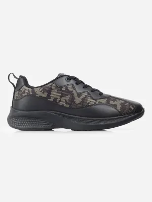 Trend-setting ease Men's Black Olive Textured Sneakers IX7133