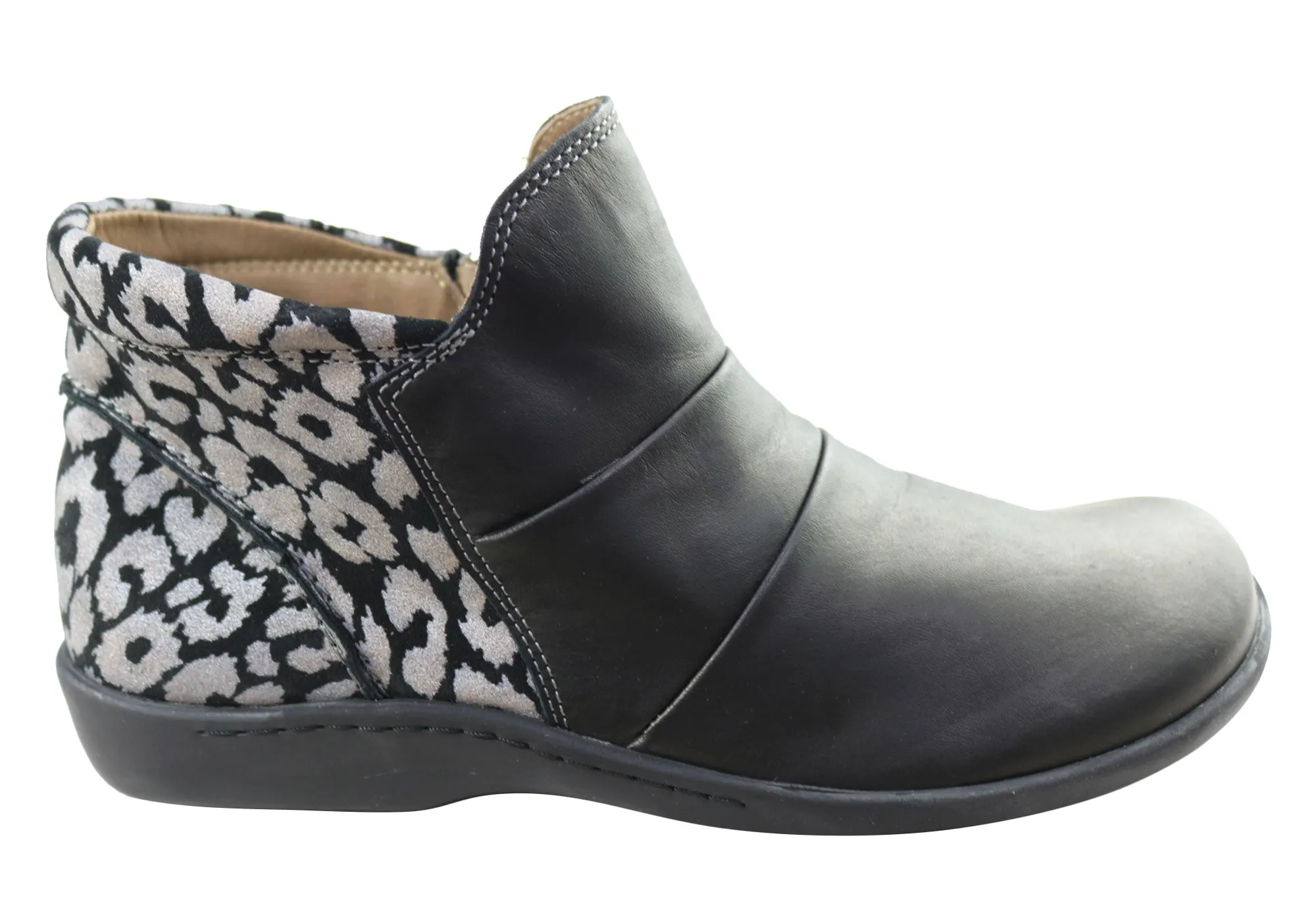 All Weather Outdoor Explorer Flex & Go Katrina Womens Comfort Leather Ankle Boots Made In Portugal